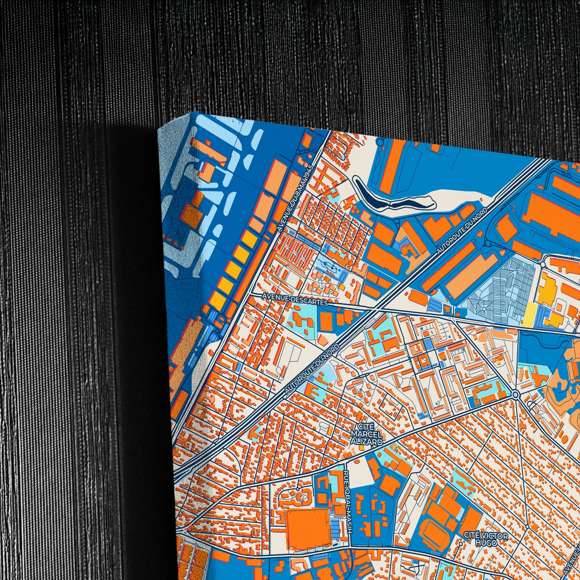 Le Blanc-Mesnil France Colorful City Map Canvas Print Detail