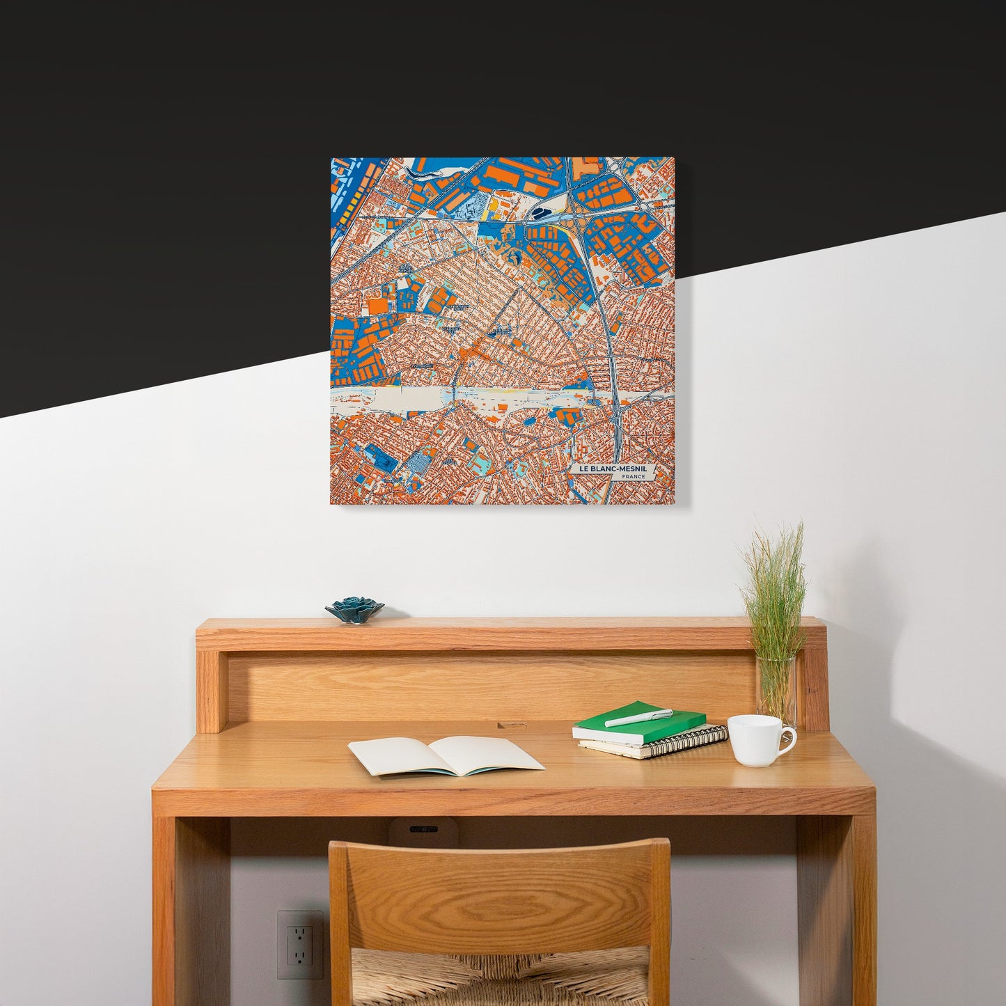 Le Blanc-Mesnil France Colorful City Map Canvas Print Scene