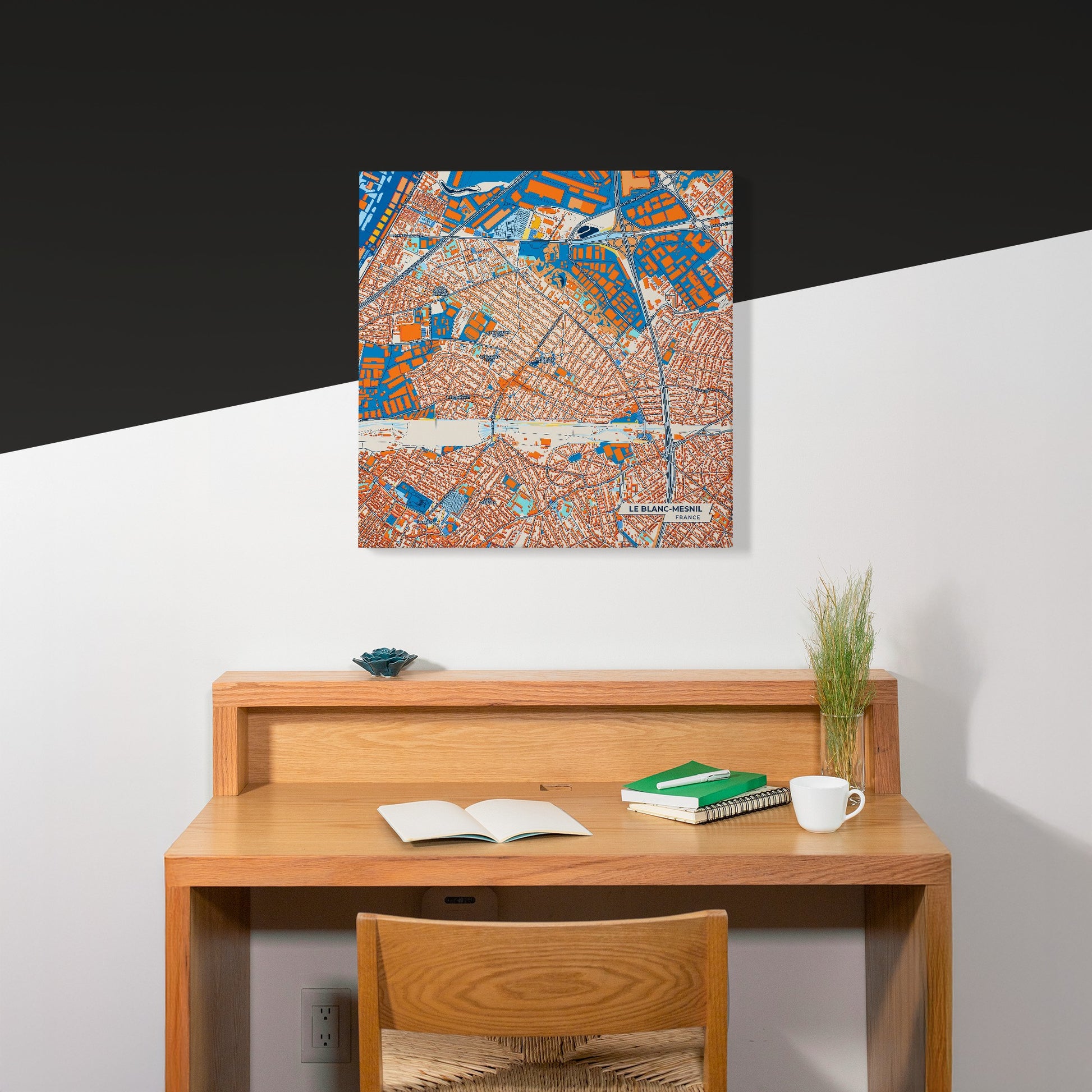 Le Blanc-Mesnil France Colorful City Map Canvas Print Scene