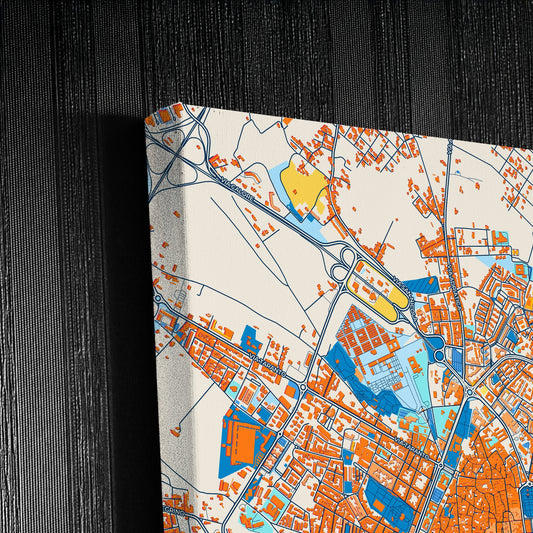 Lecce Italy Colorful City Map Canvas Print Detail