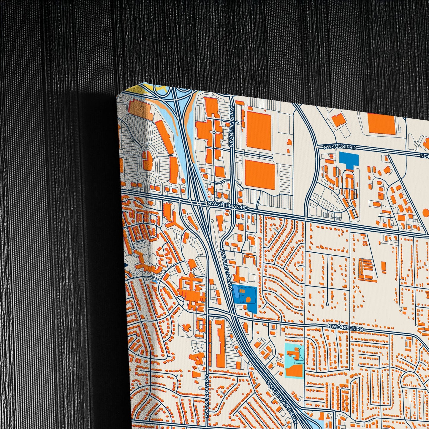 Lees Summit Missouri Colorful City Map Canvas Print Detail