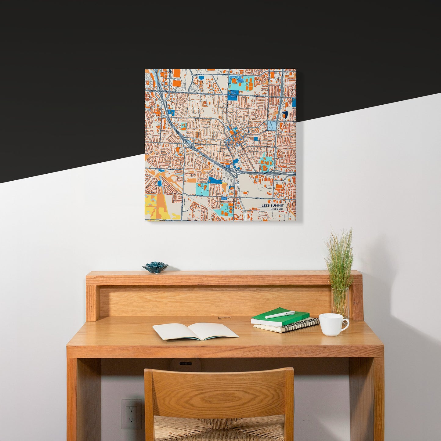 Lees Summit Missouri Colorful City Map Canvas Print Scene