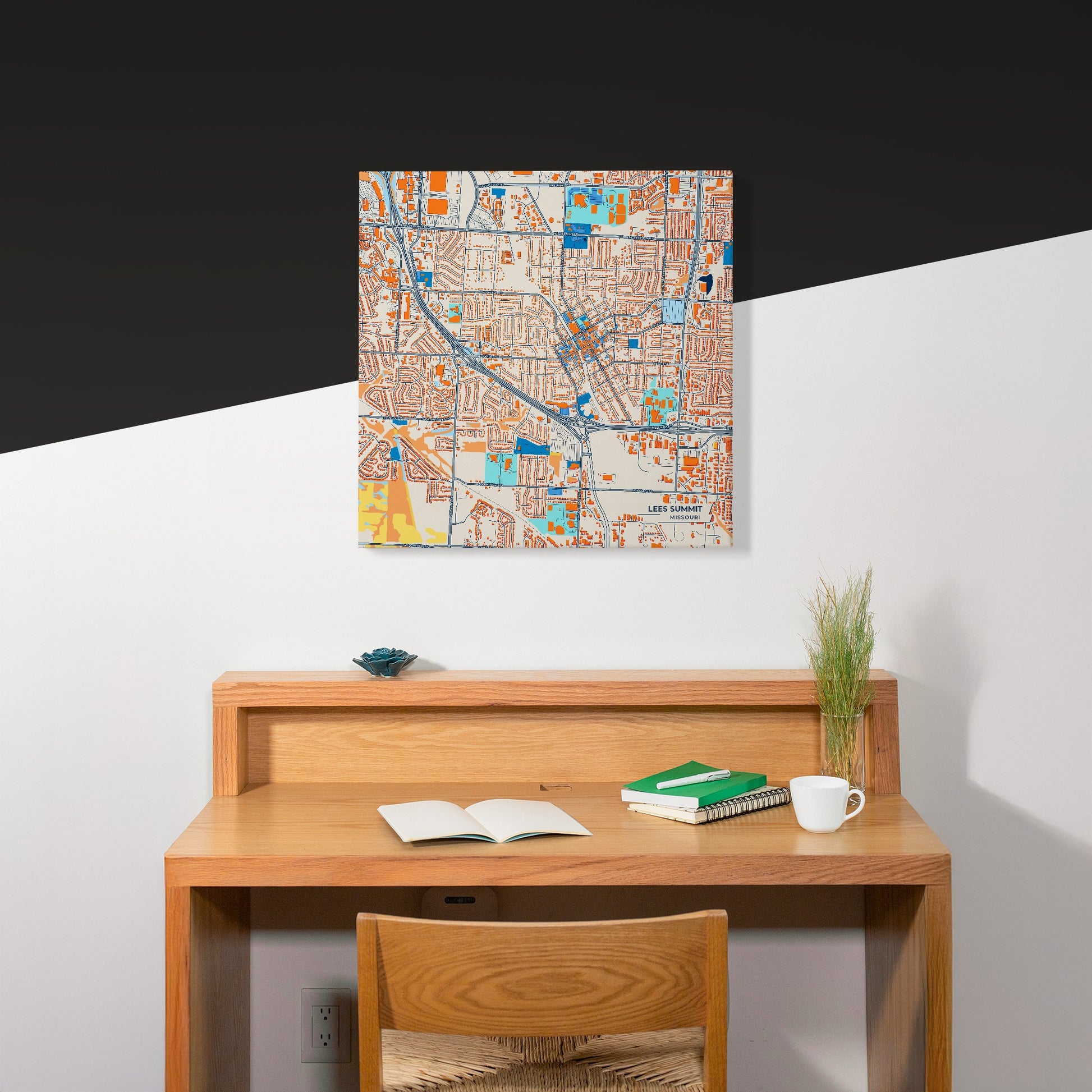 Lees Summit Missouri Colorful City Map Canvas Print Scene