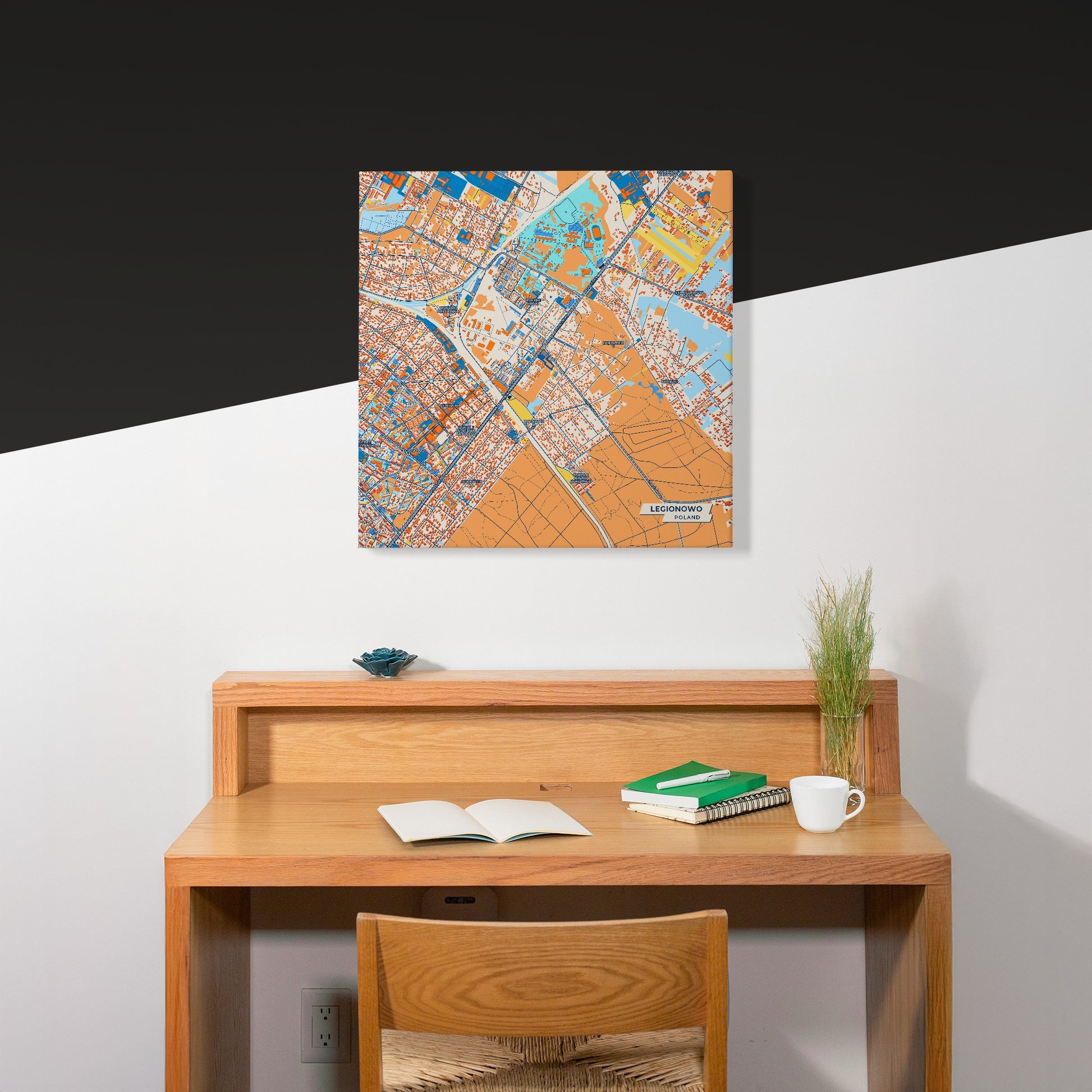 Legionowo Poland Colorful City Map Canvas Print Scene