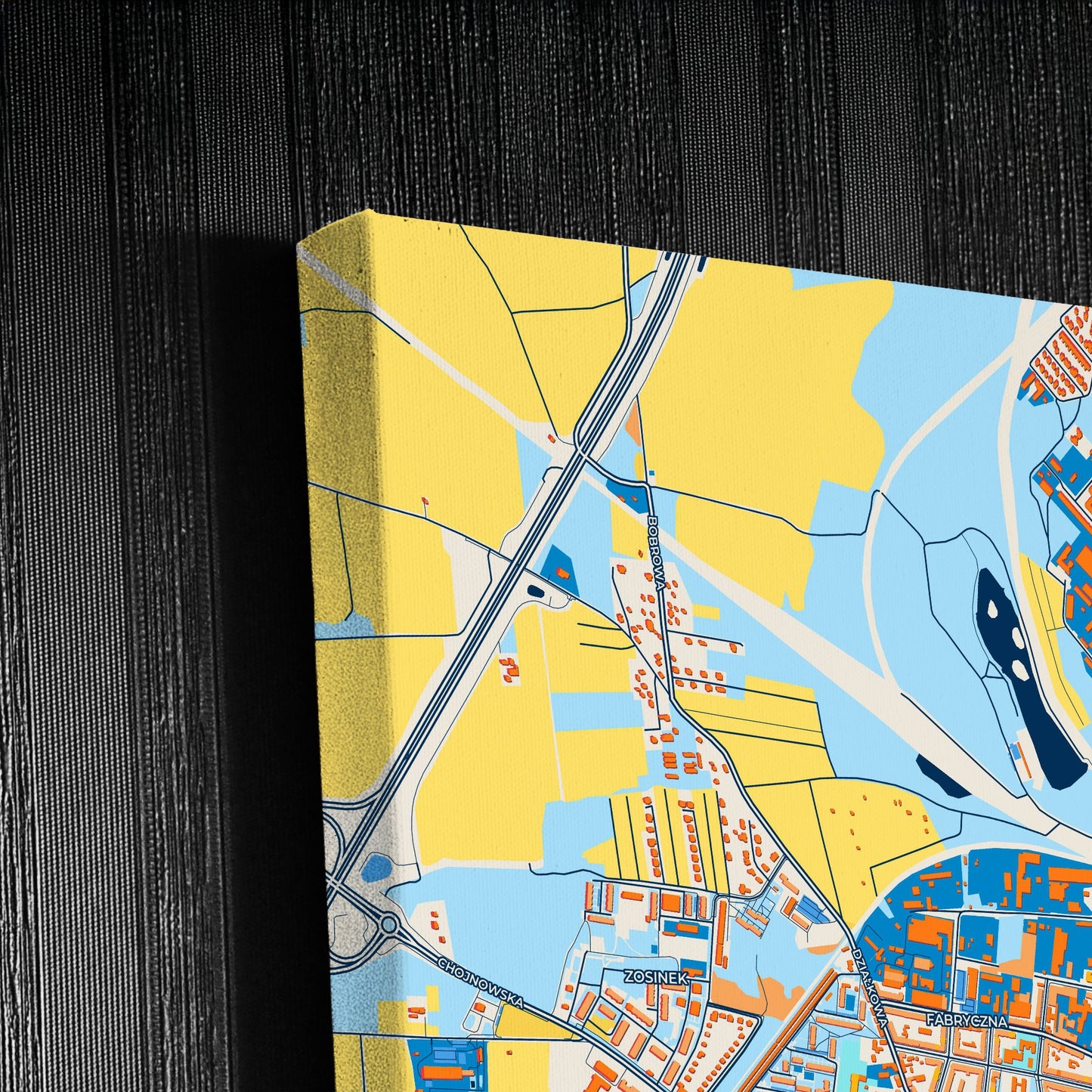 Legnica Poland Colorful City Map Canvas Print Detail