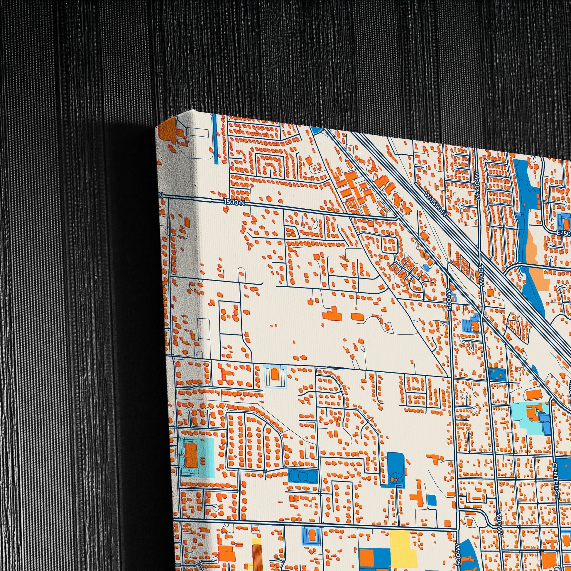 Lehi Utah Colorful City Map Canvas Print Detail