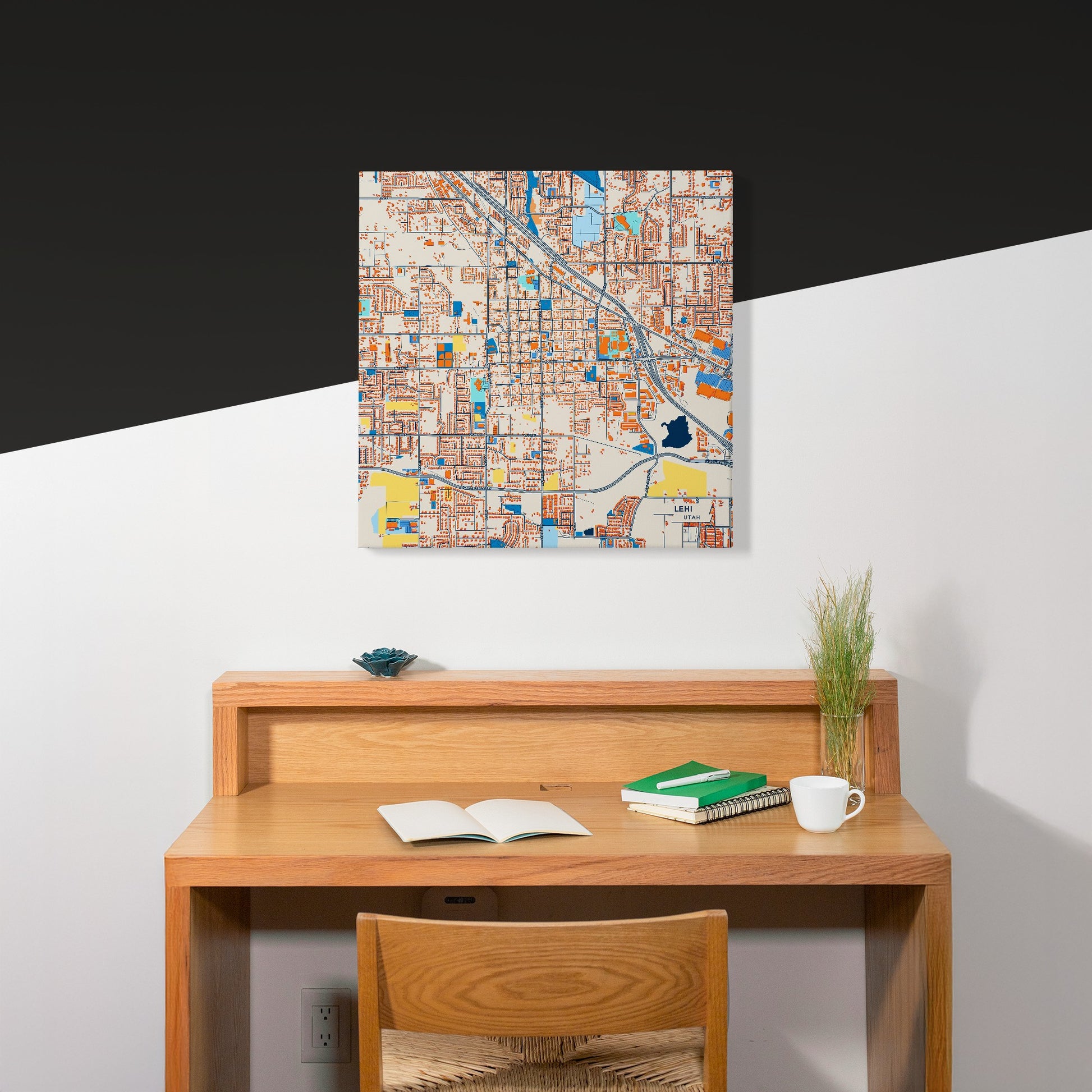 Lehi Utah Colorful City Map Canvas Print Scene