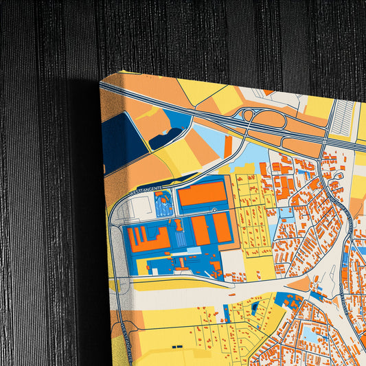 Lehrte Germany Colorful City Map Canvas Print Detail