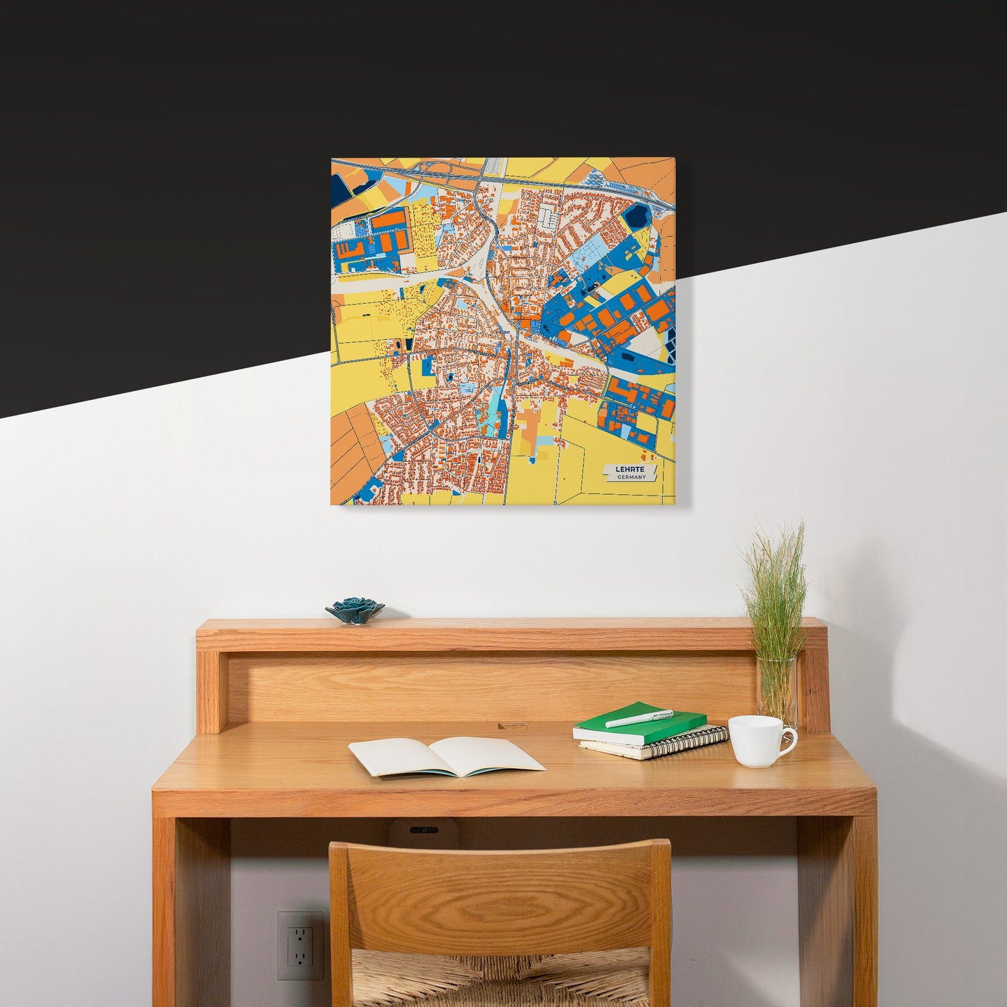 Lehrte Germany Colorful City Map Canvas Print Scene