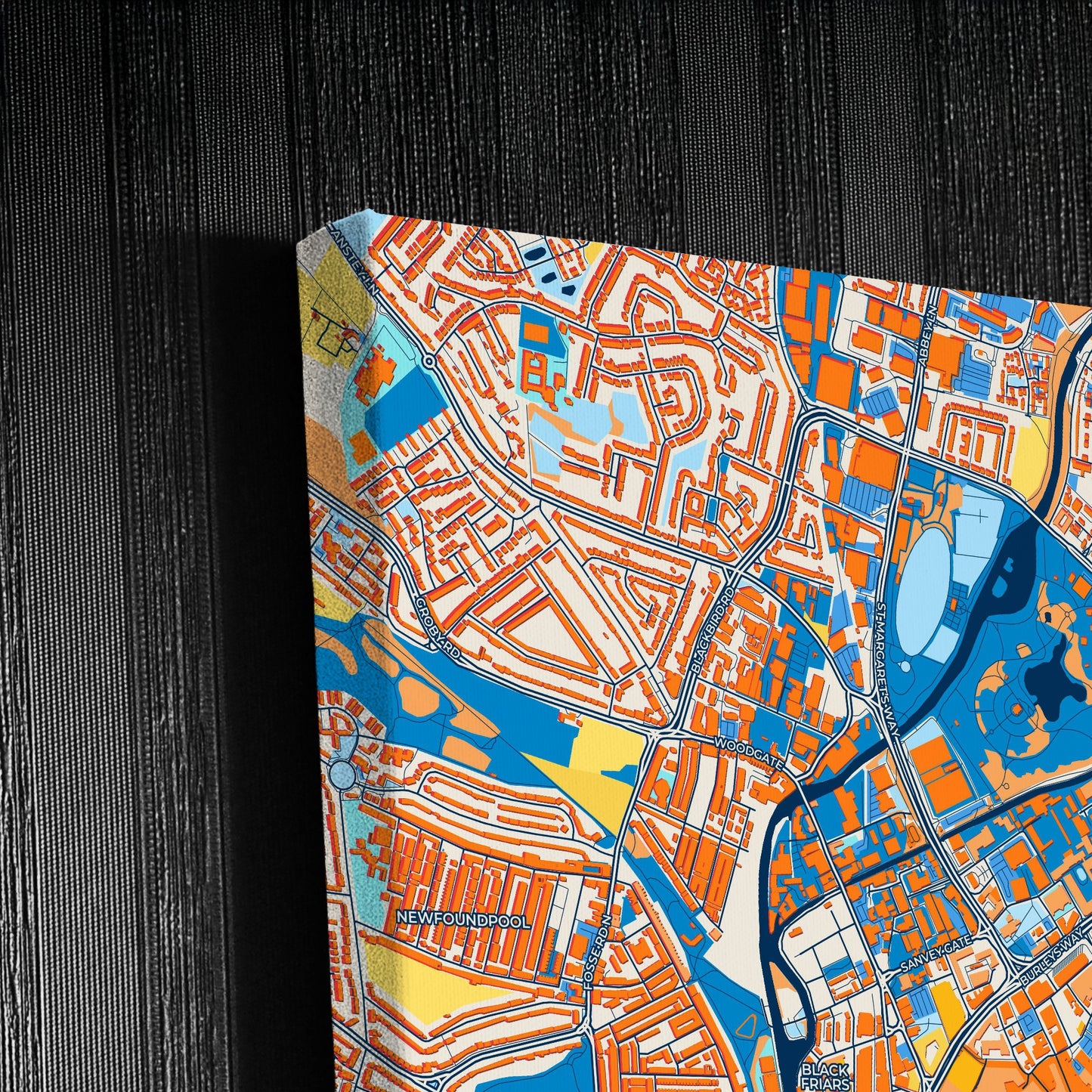 Leicester England Colorful City Map Canvas Print Detail