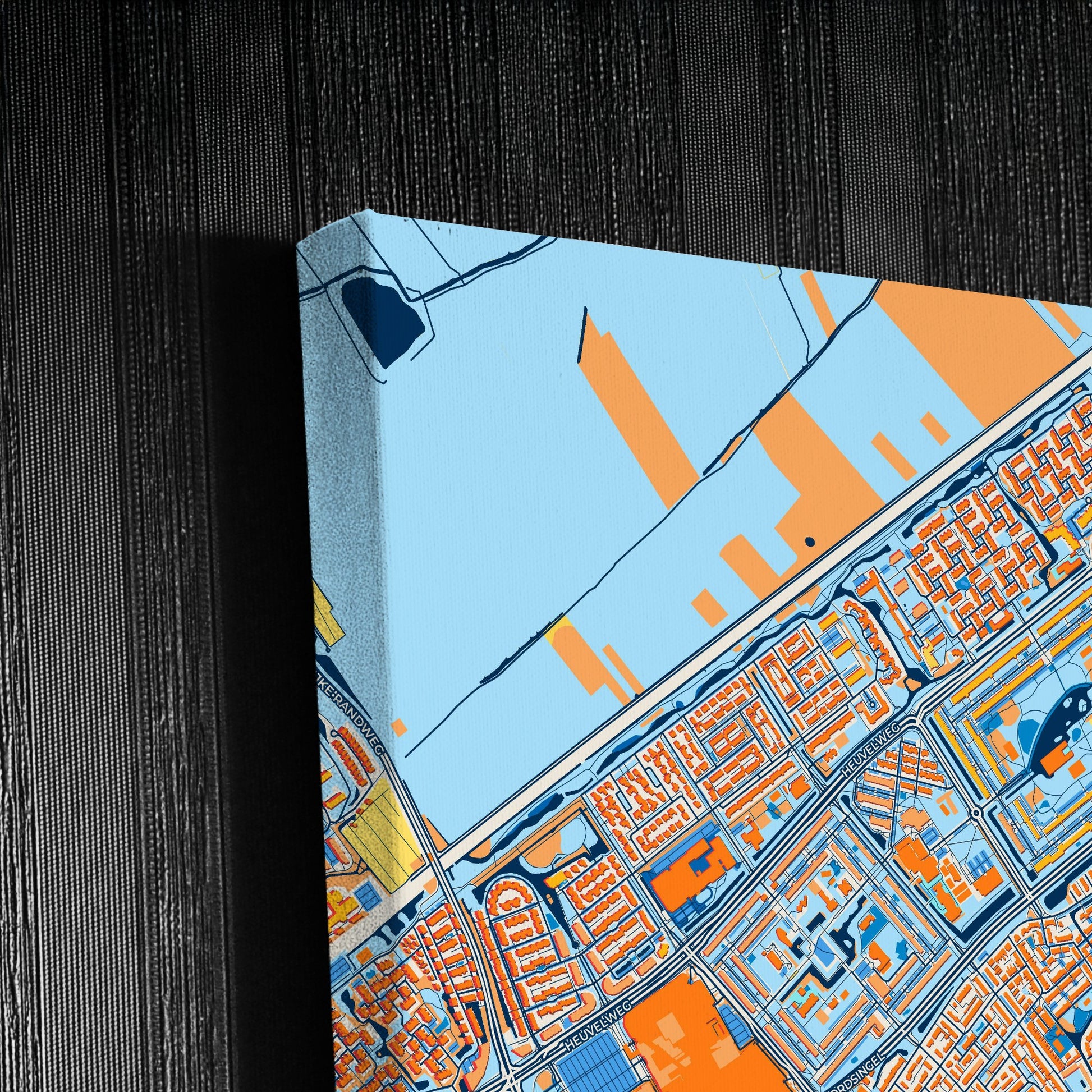 Leidschendam-Voorburg Netherlands Colorful City Map Canvas Print Detail