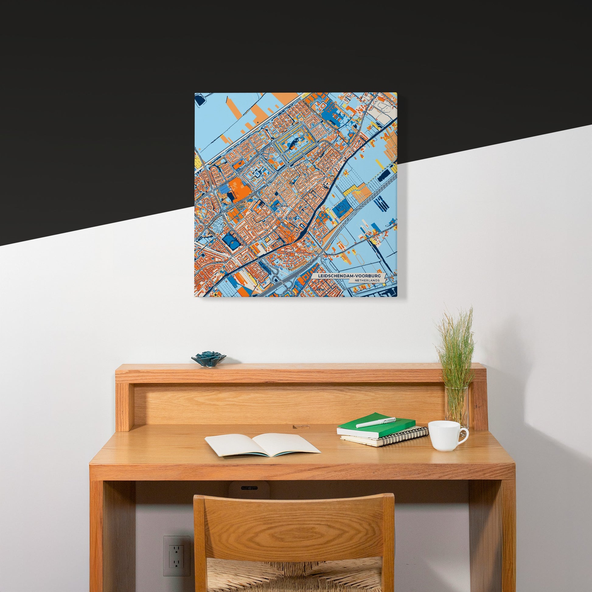 Leidschendam-Voorburg Netherlands Colorful City Map Canvas Print Scene