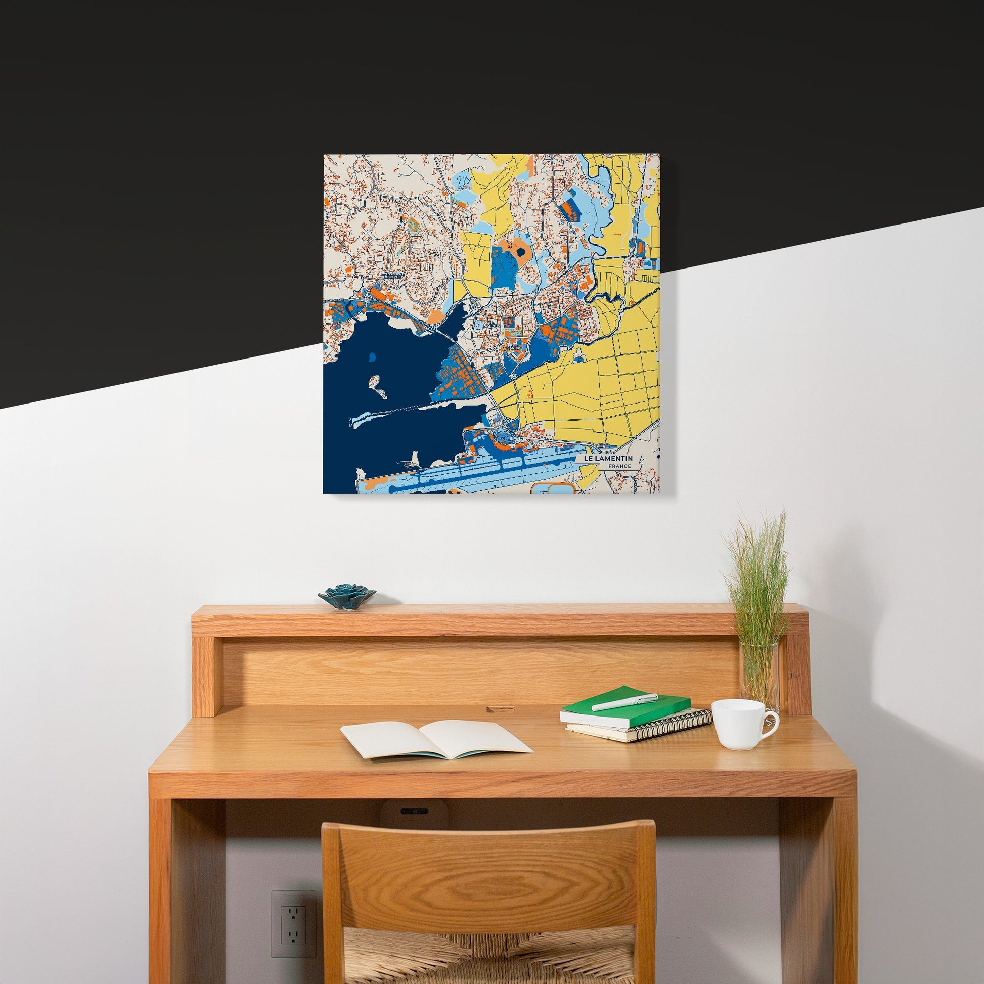 Le Lamentin France Colorful City Map Canvas Print Scene