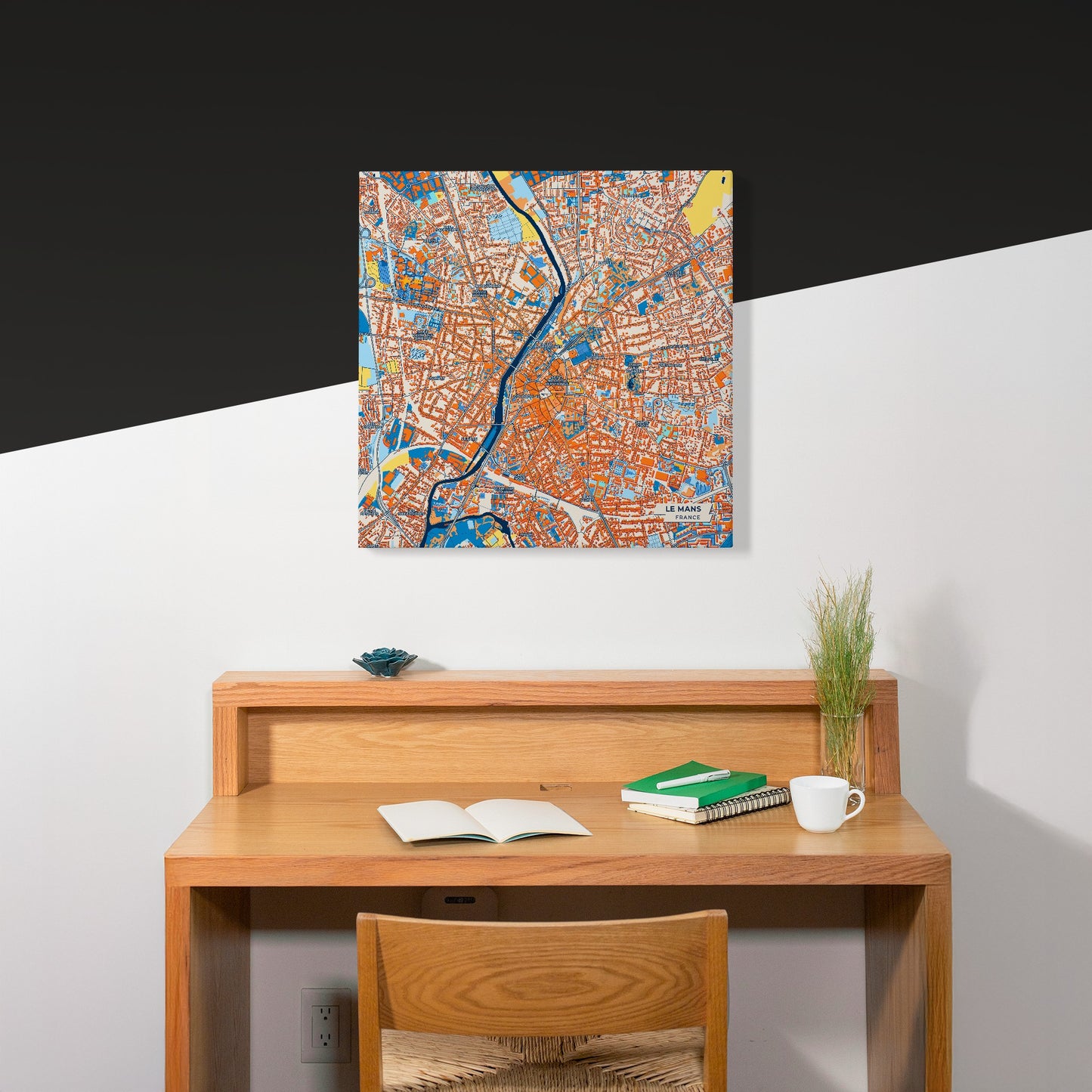 Le Mans France Colorful City Map Canvas Print Scene