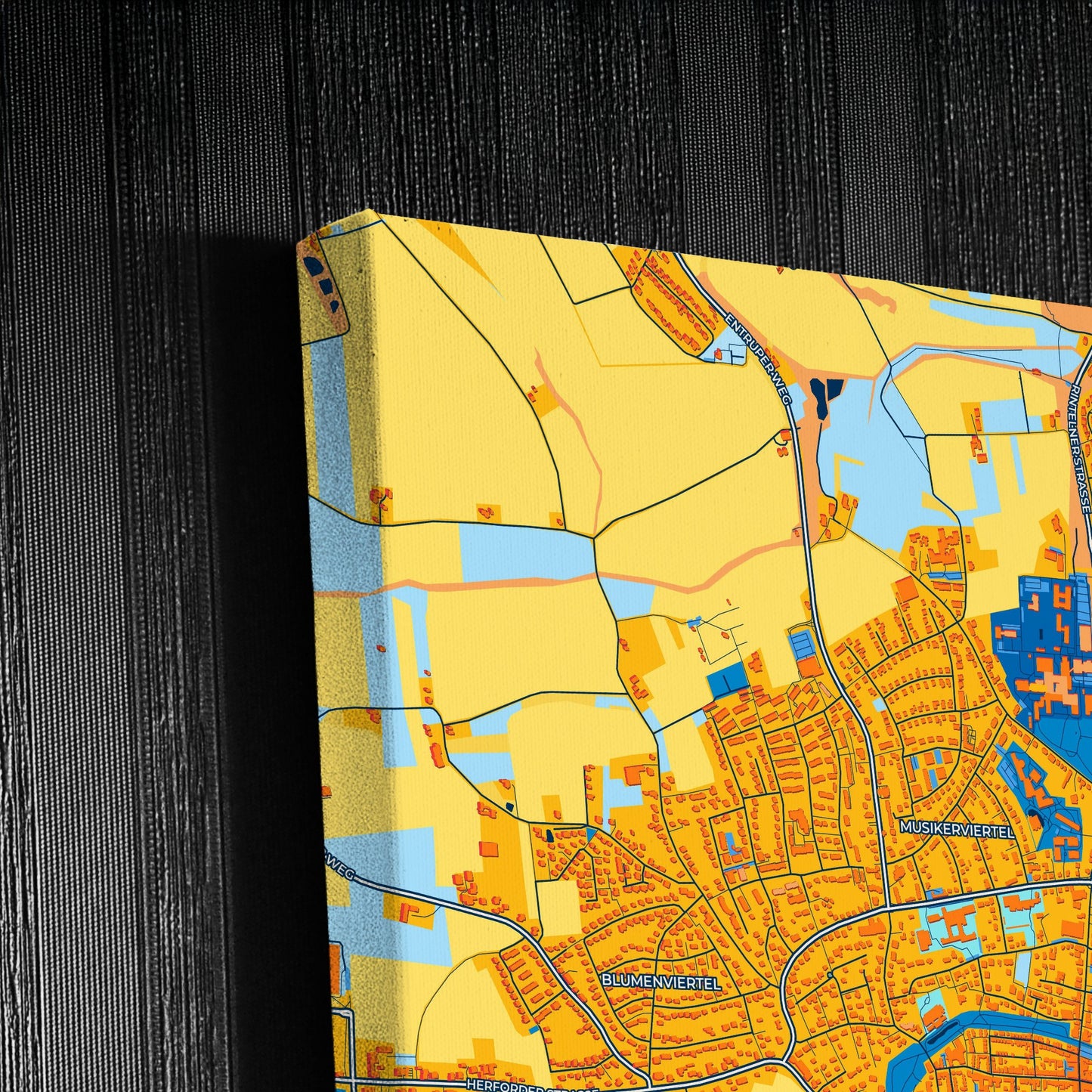 Lemgo Germany Colorful City Map Canvas Print Detail