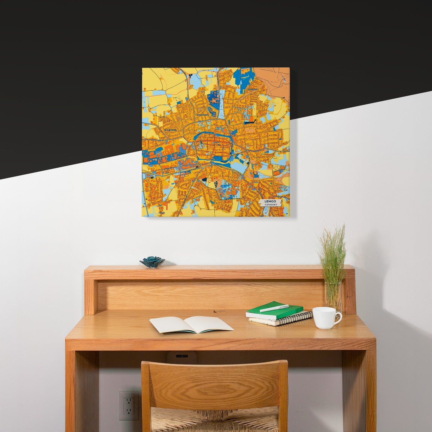 Lemgo Germany Colorful City Map Canvas Print Scene