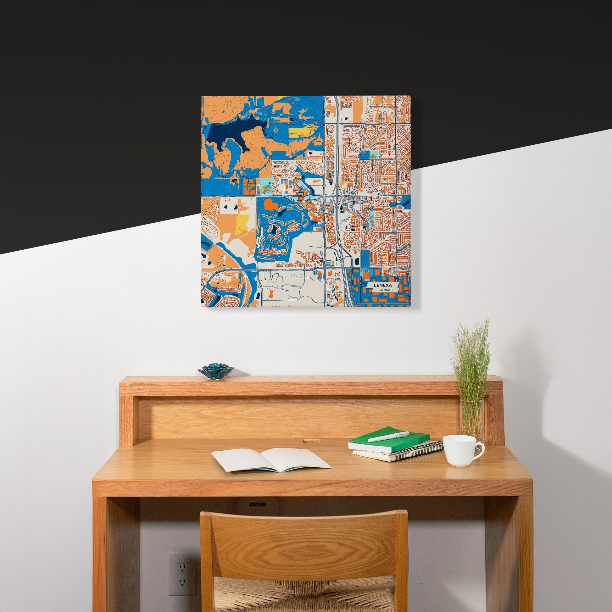 Lenexa Kansas Colorful City Map Canvas Print Scene