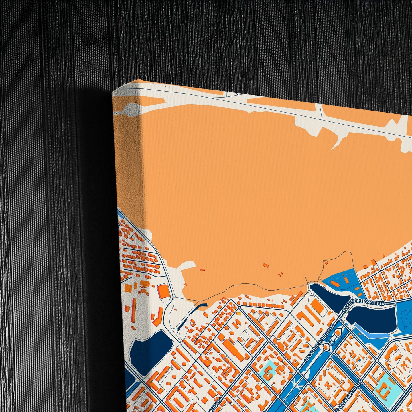 Лениногорский Russia Colorful City Map Canvas Print Detail