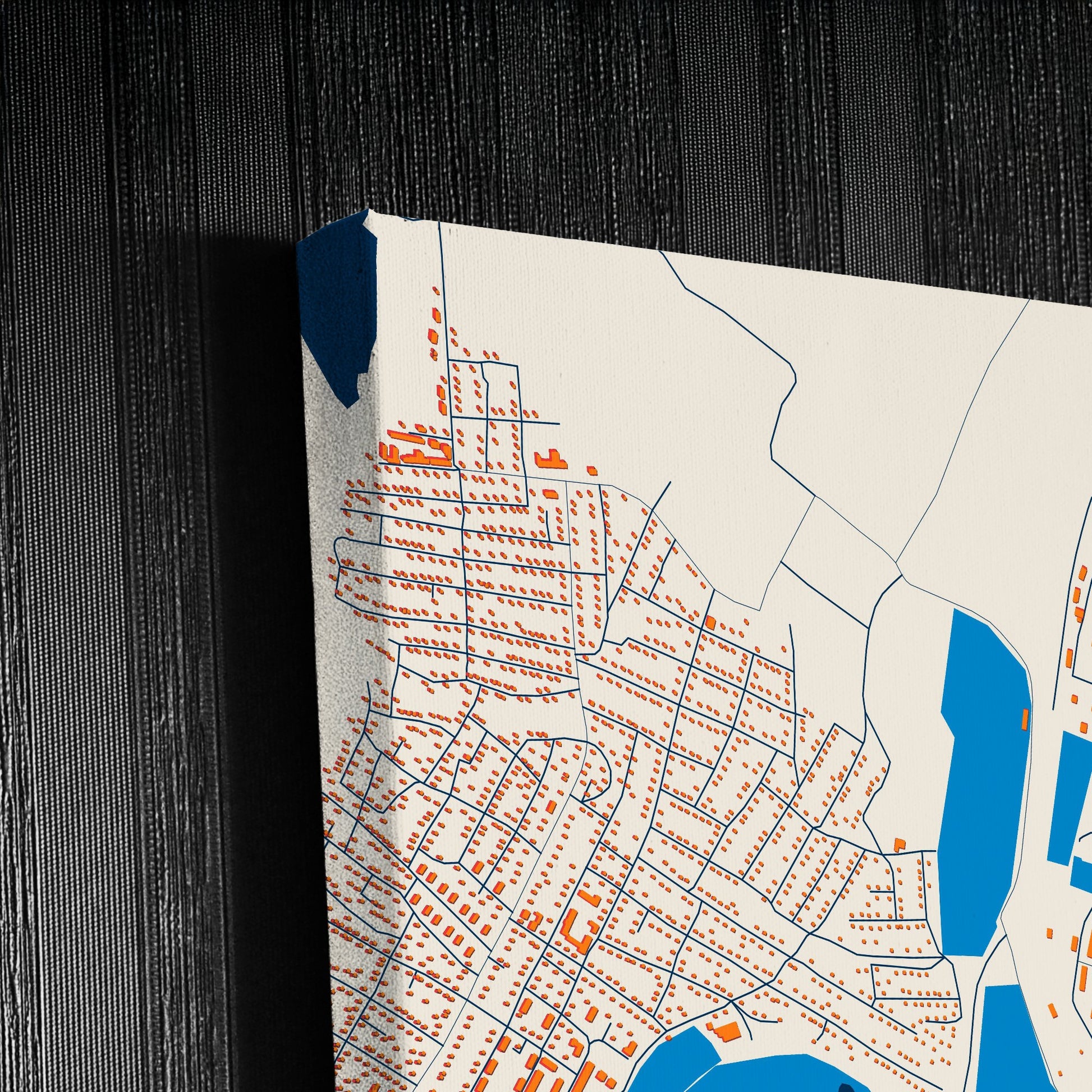 Ленинск-Кузнецкий Russia Colorful City Map Canvas Print Detail