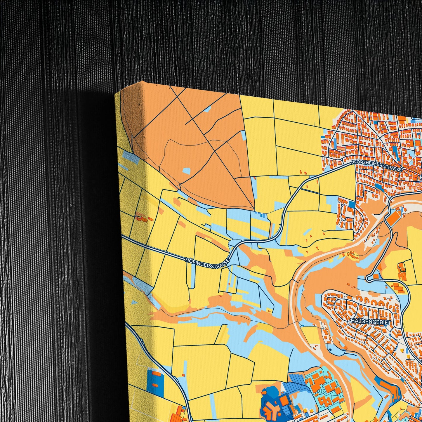 Leonberg Germany Colorful City Map Canvas Print Detail