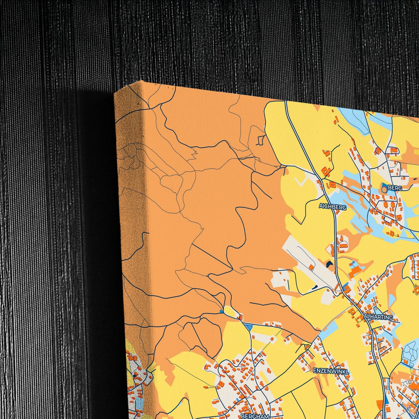 Leonding Austria Colorful City Map Canvas Print Detail