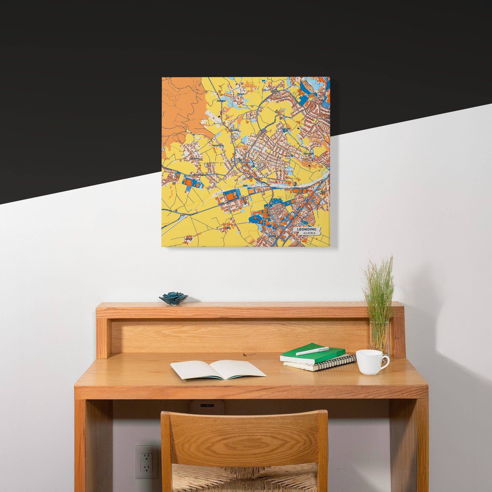 Leonding Austria Colorful City Map Canvas Print Scene