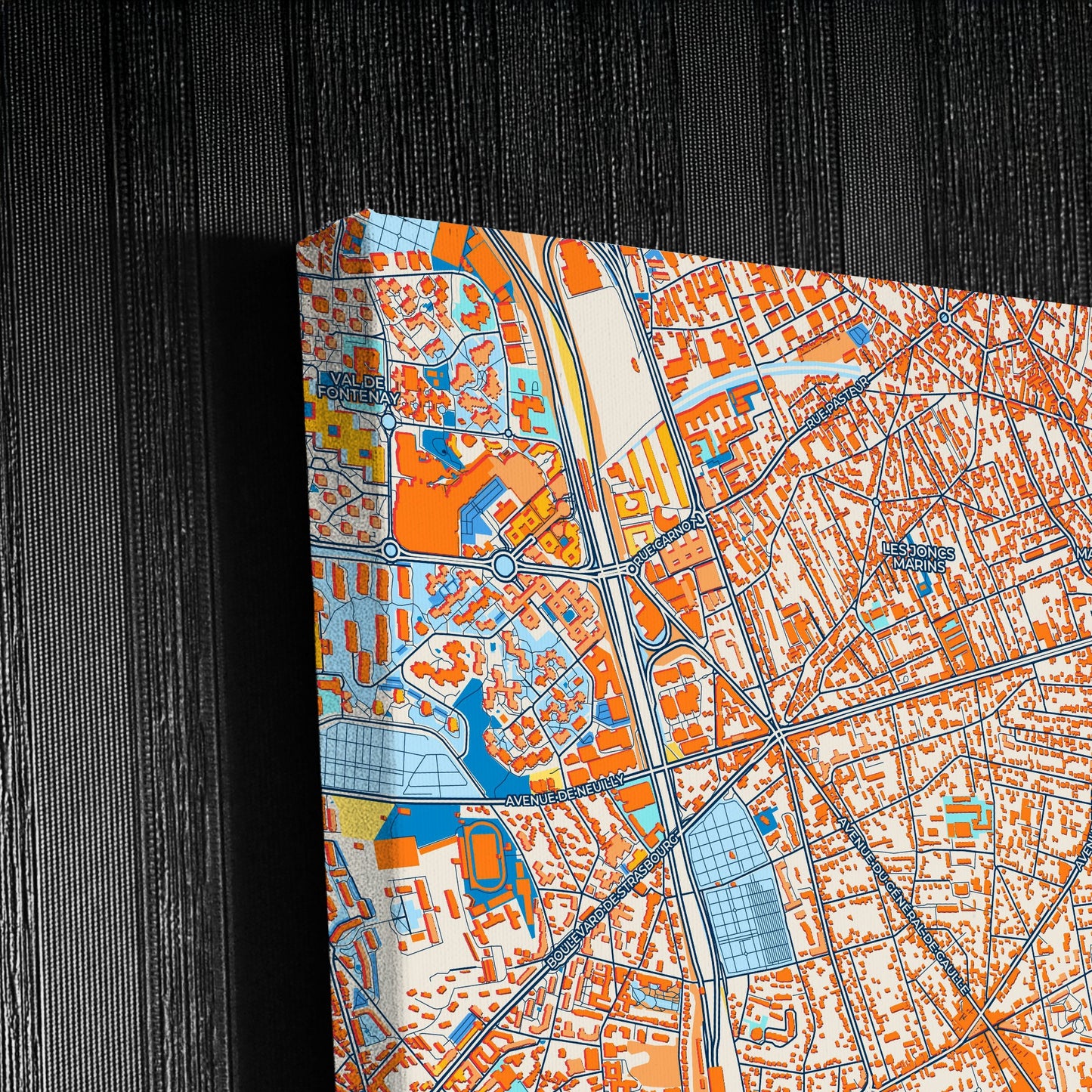 Le Perreux-Sur-Marne France Colorful City Map Canvas Print Detail