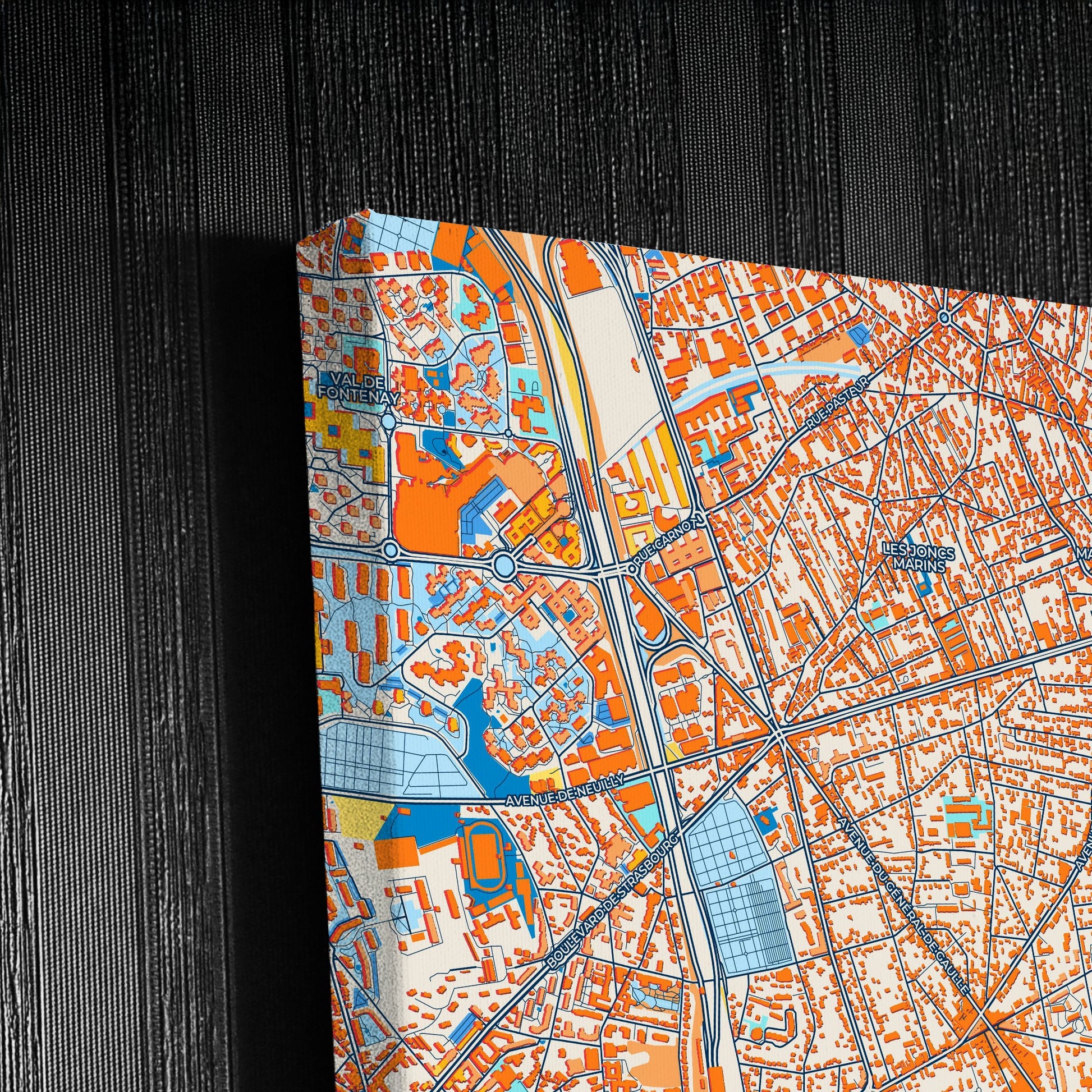 Le Perreux-Sur-Marne France Colorful City Map Canvas Print Detail