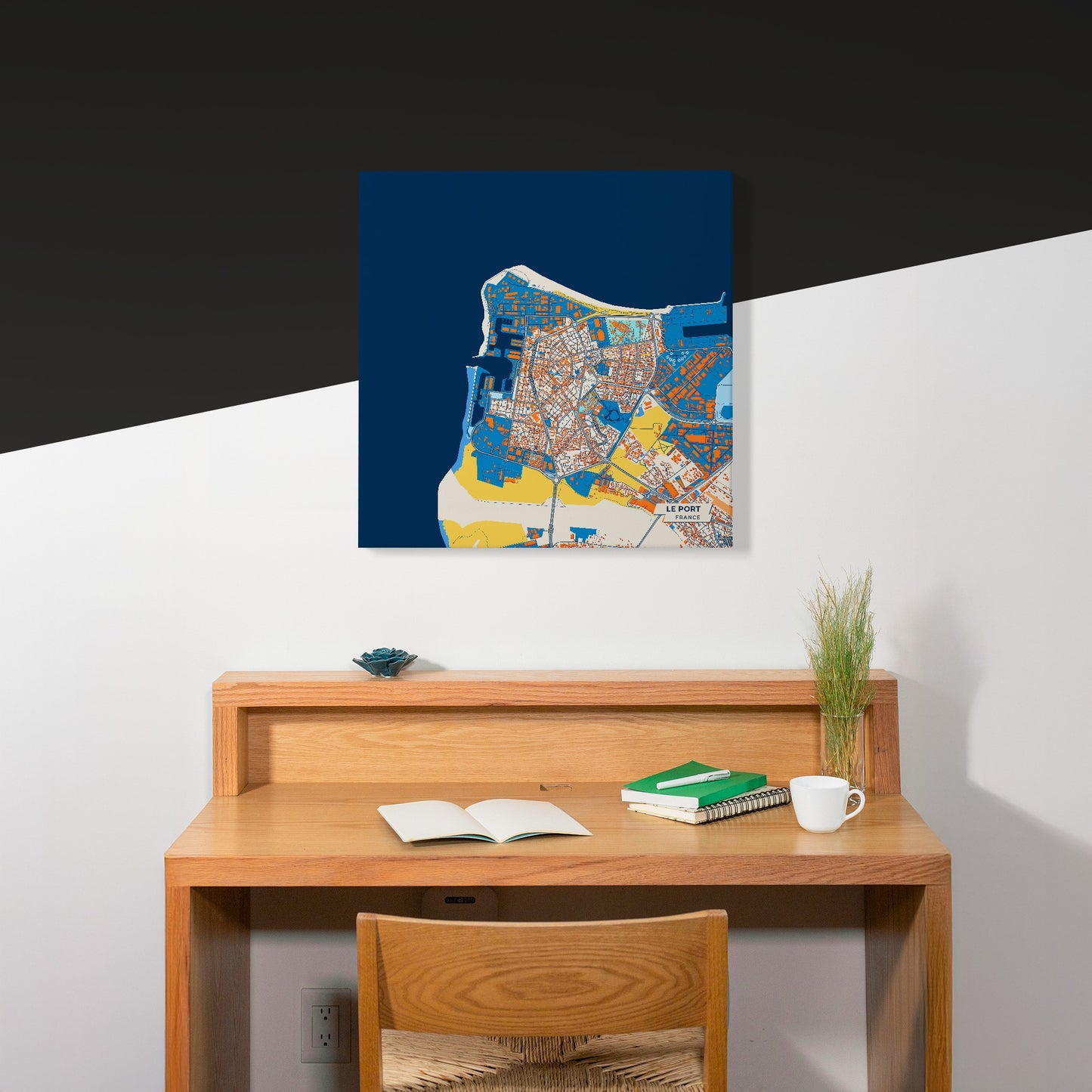 Le Port France Colorful City Map Canvas Print Scene