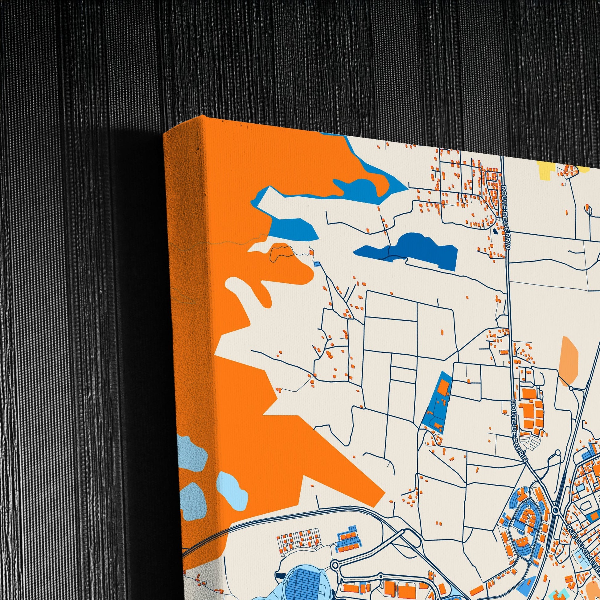 Les Abymes France Colorful City Map Canvas Print Detail