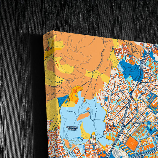Les Corts Spain Colorful City Map Canvas Print Detail