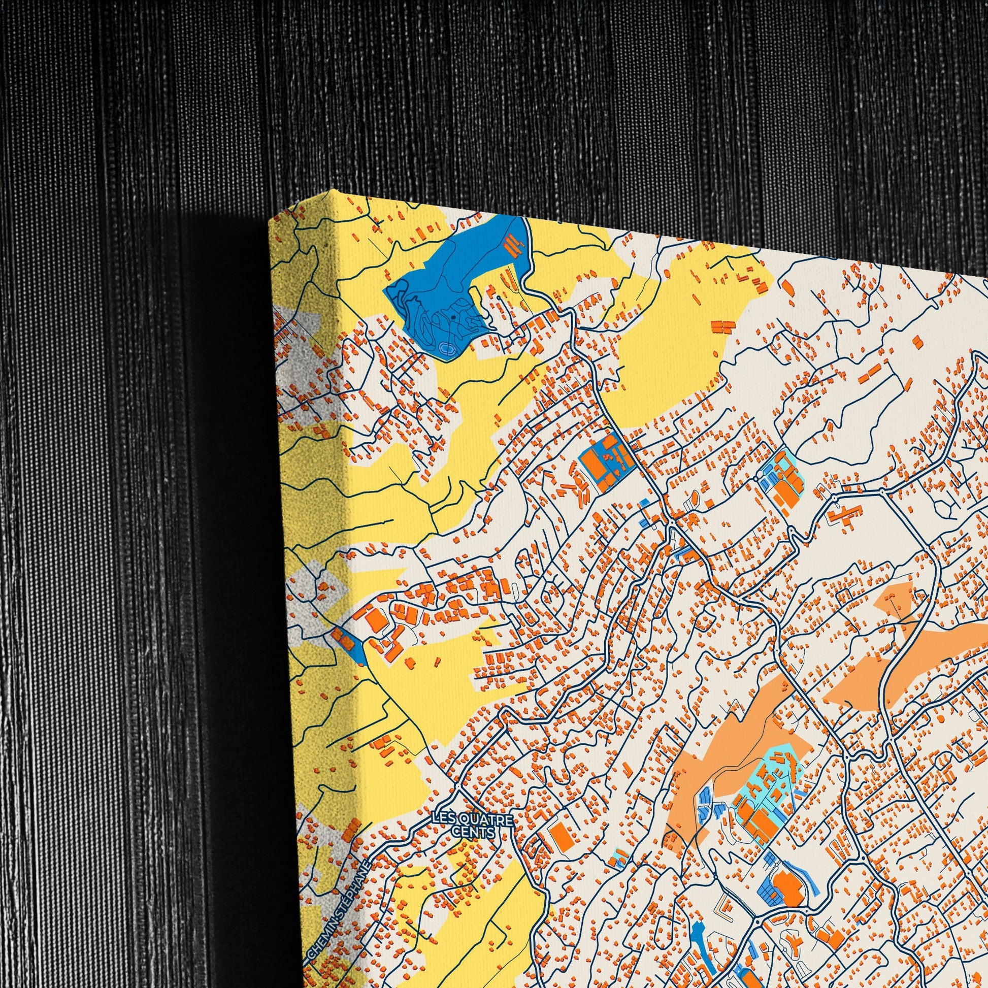 Le Tampon France Colorful City Map Canvas Print Detail