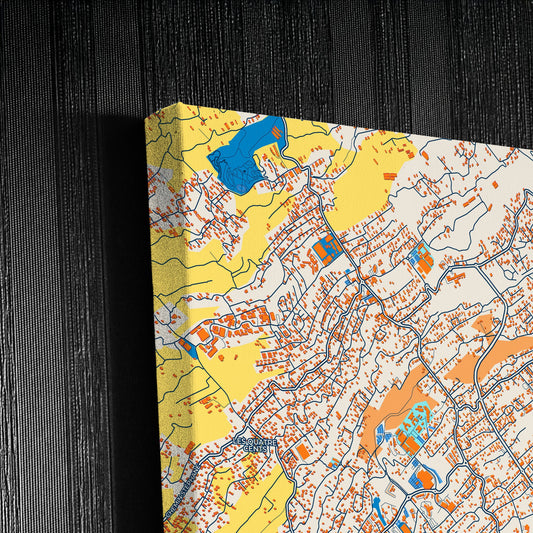 Le Tampon France Colorful City Map Canvas Print Detail