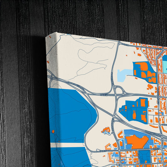 Lethbridge Canada Colorful City Map Canvas Print Detail