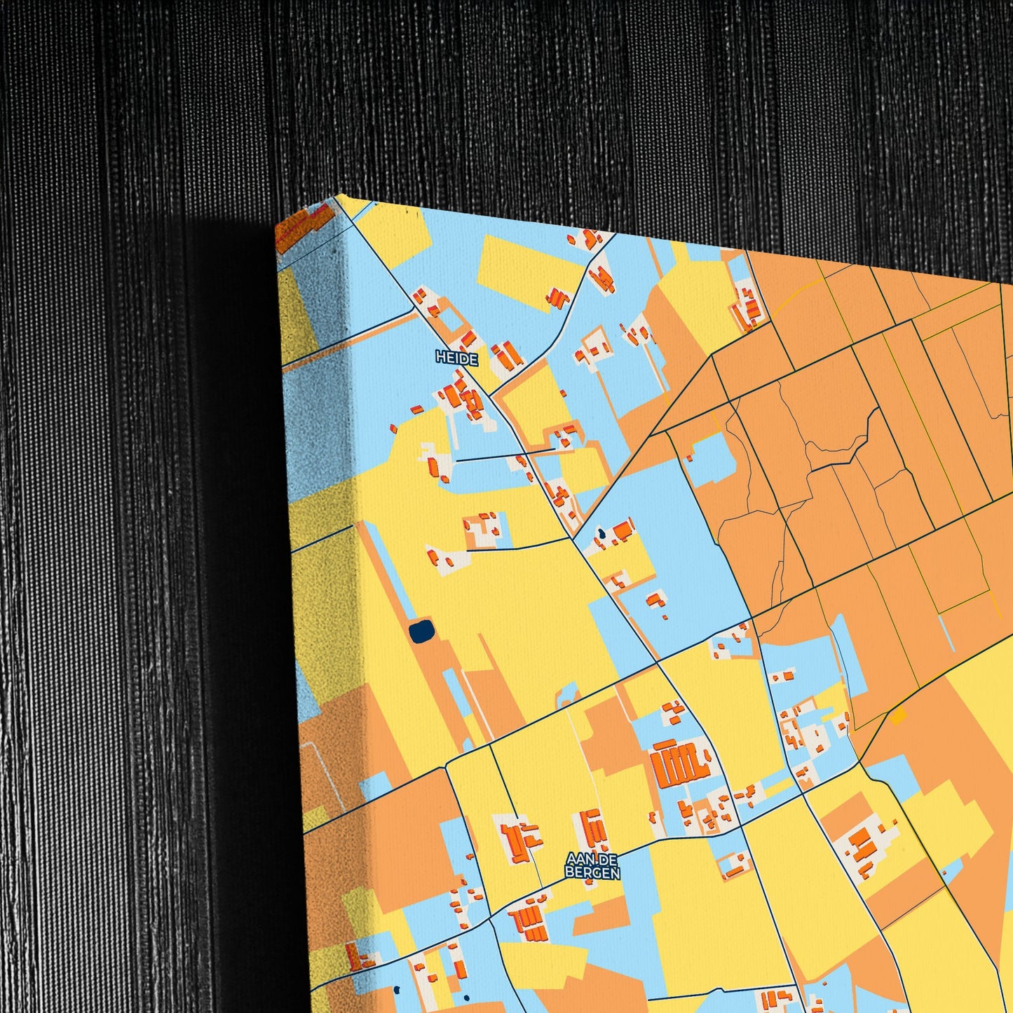 Leudal Netherlands Colorful City Map Canvas Print Detail