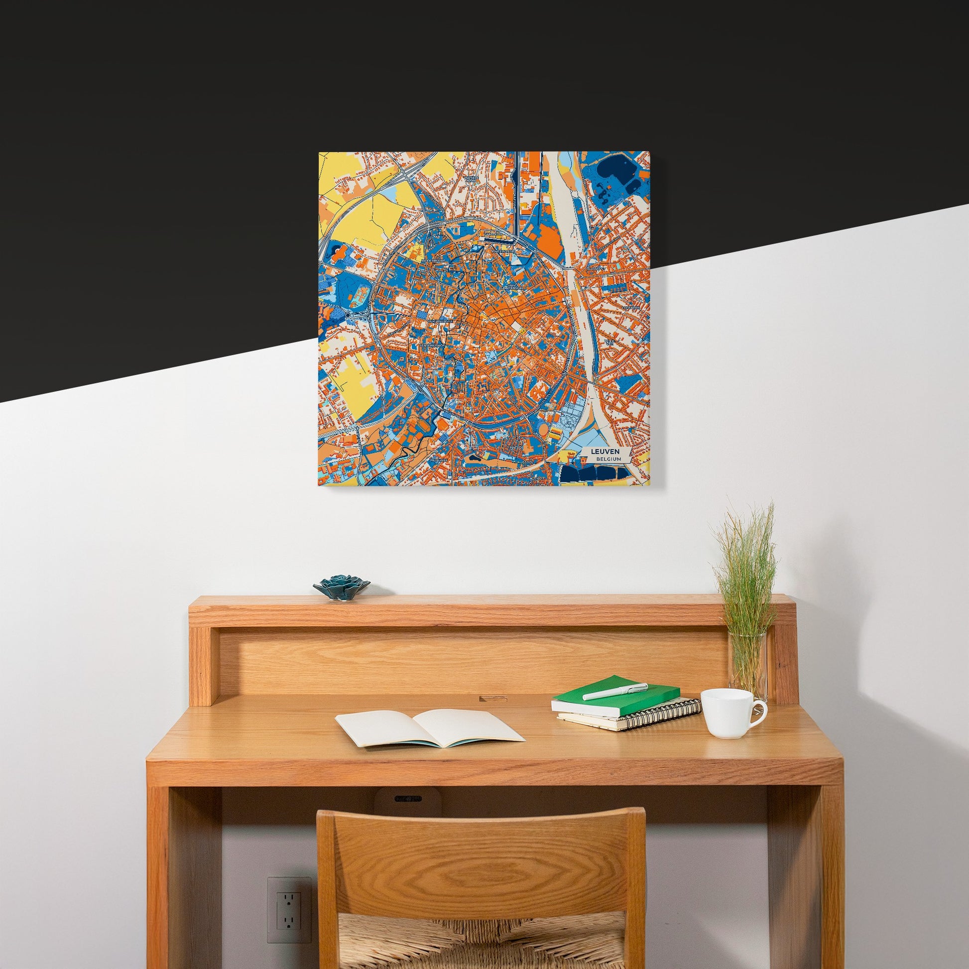 Leuven  Belgium Colorful City Map Canvas Print Scene