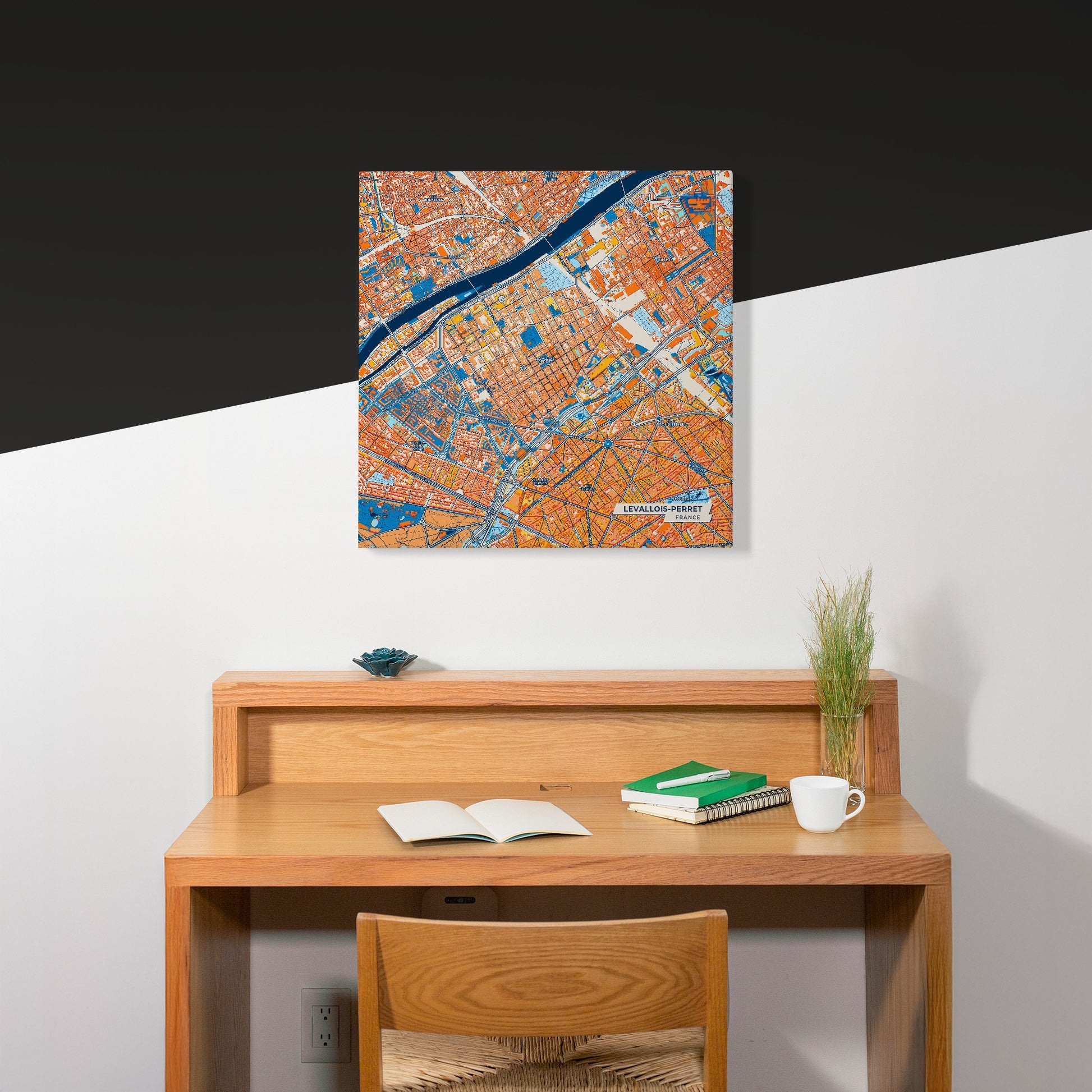 Levallois-Perret France Colorful City Map Canvas Print Scene