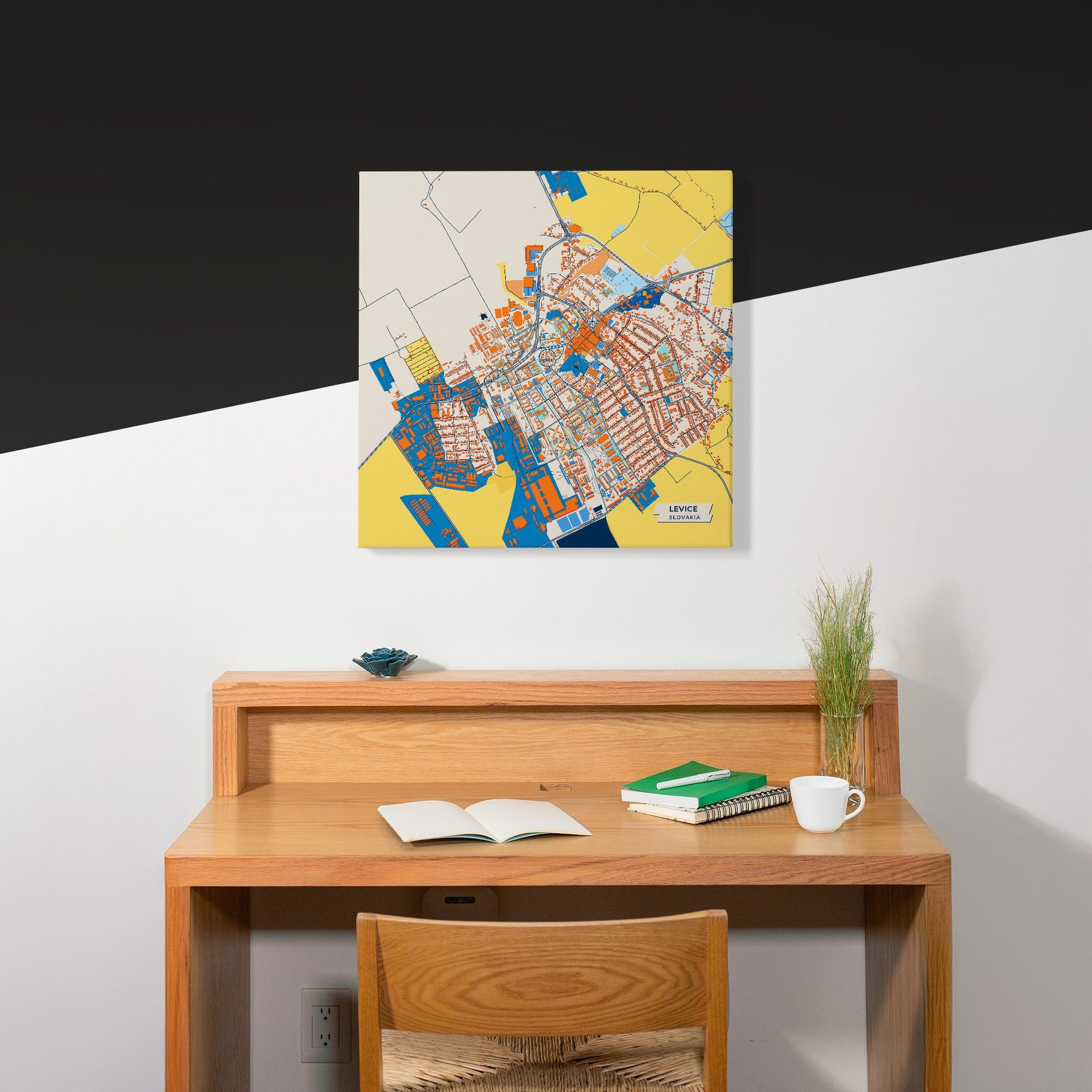 Levice Slovakia Colorful City Map Canvas Print Scene