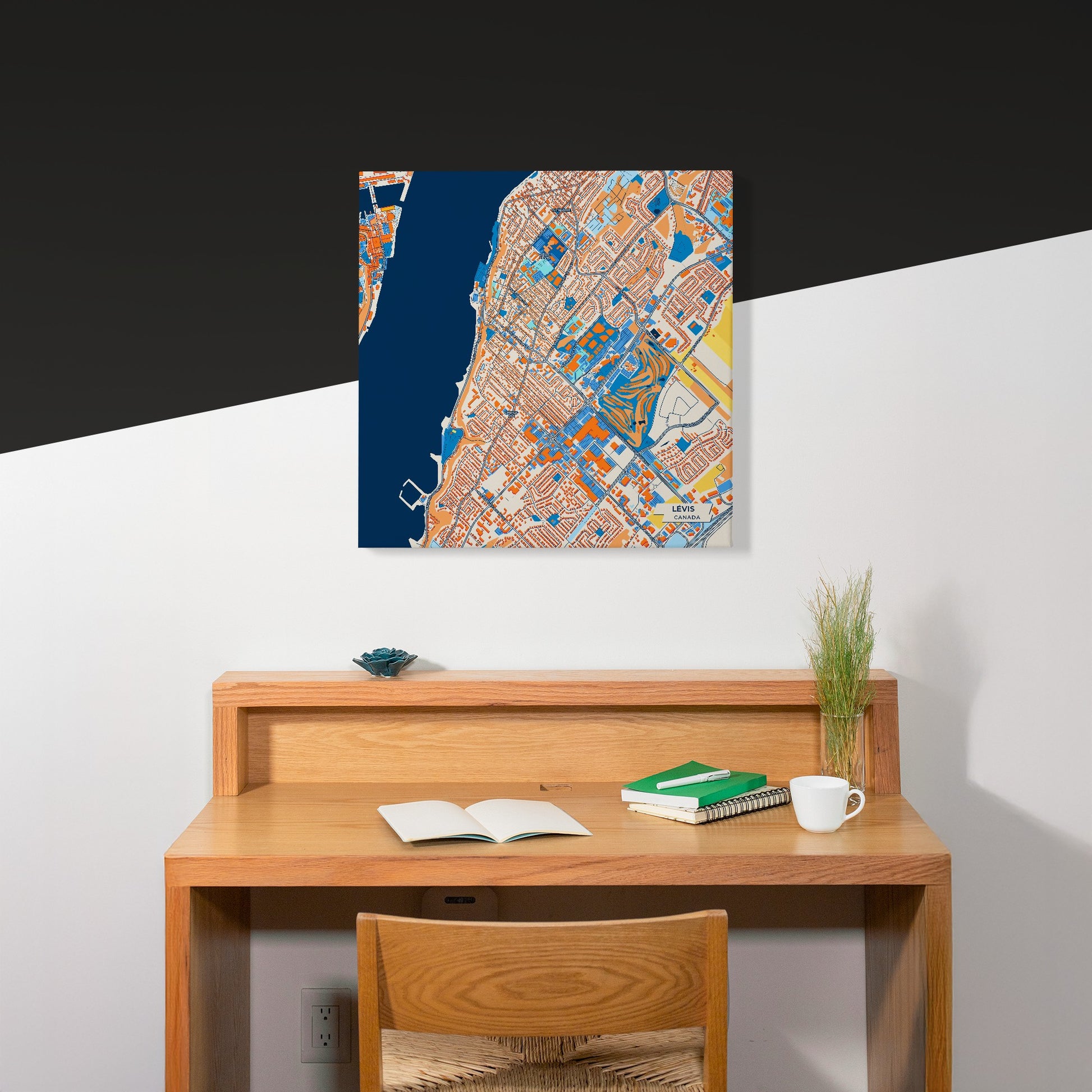 Lévis Canada Colorful City Map Canvas Print Scene