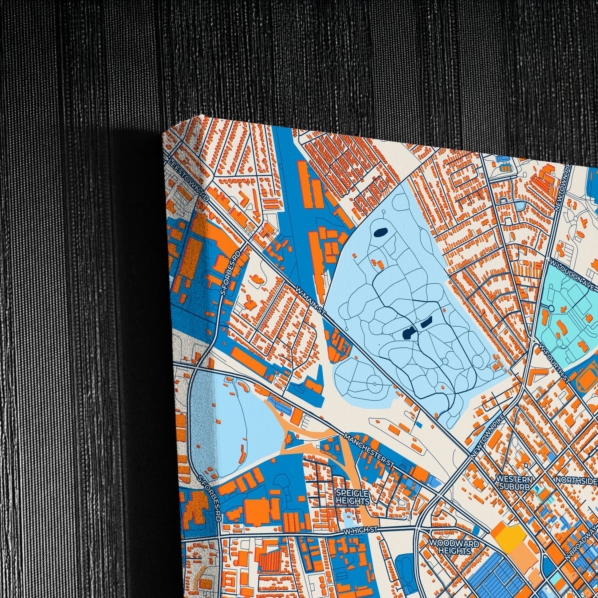 Lexington Kentucky Colorful City Map Canvas Print Detail