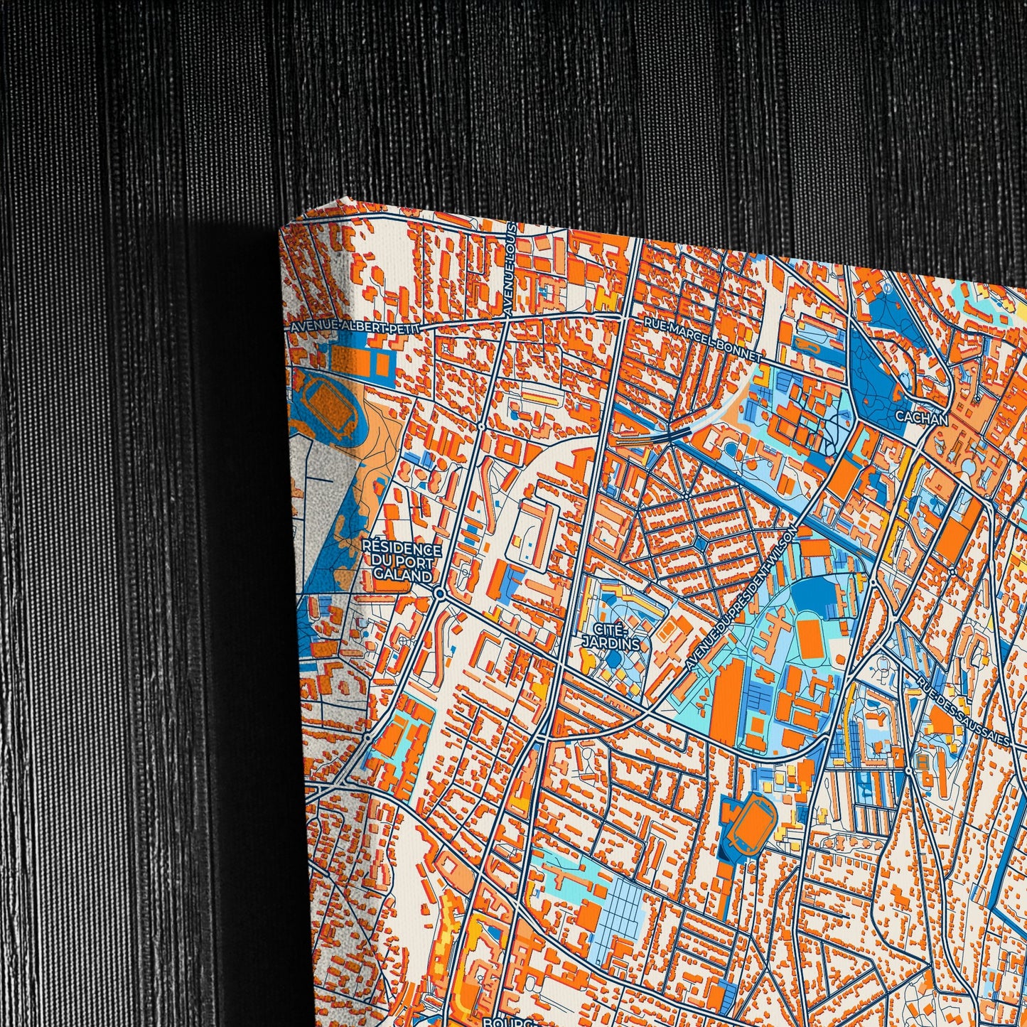 L Haÿ-Les-Roses France Colorful City Map Canvas Print Detail
