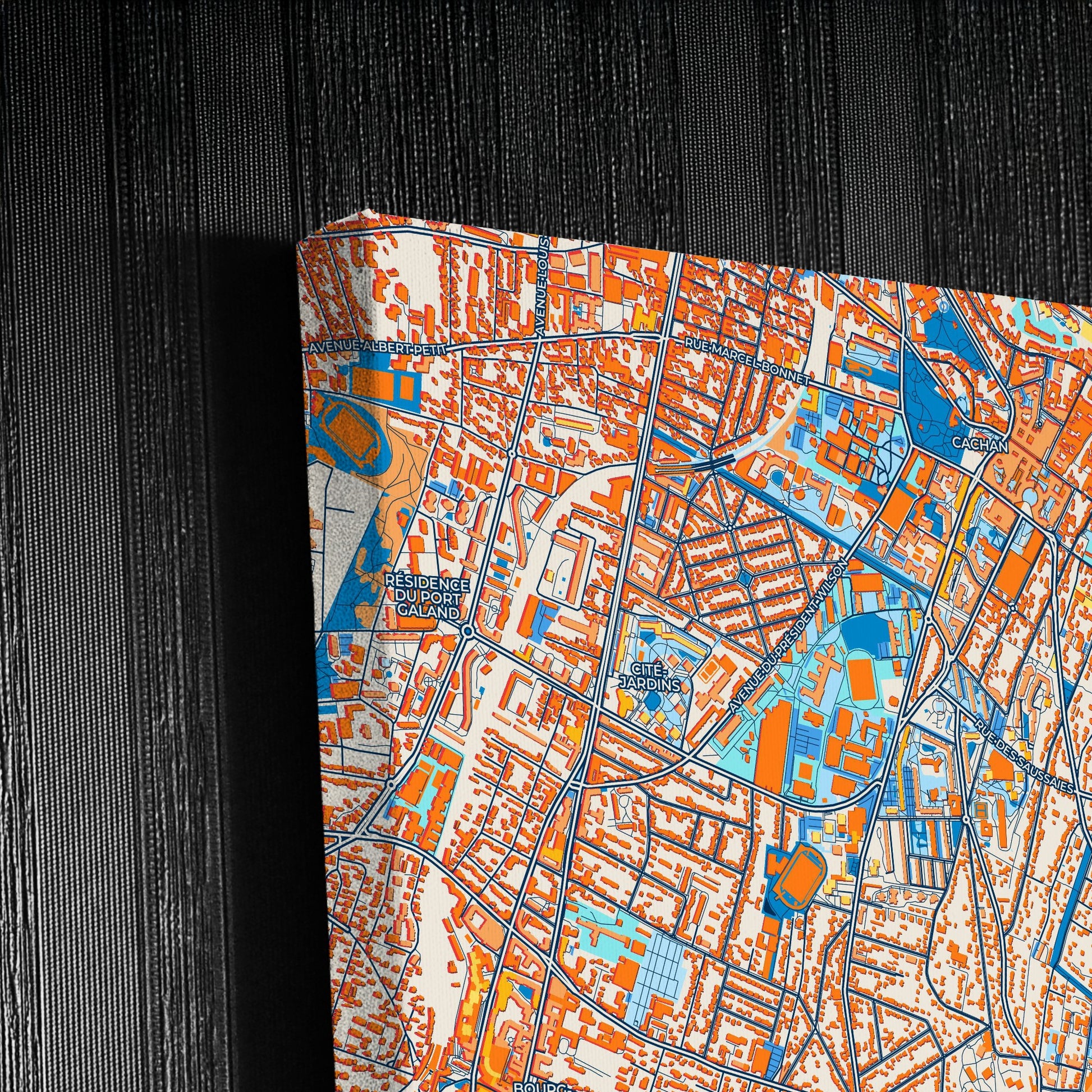 L Haÿ-Les-Roses France Colorful City Map Canvas Print Detail