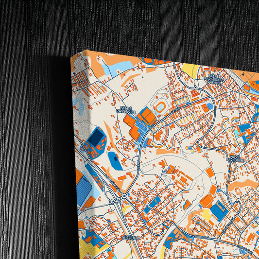 Liberec Czechia Colorful City Map Canvas Print Detail