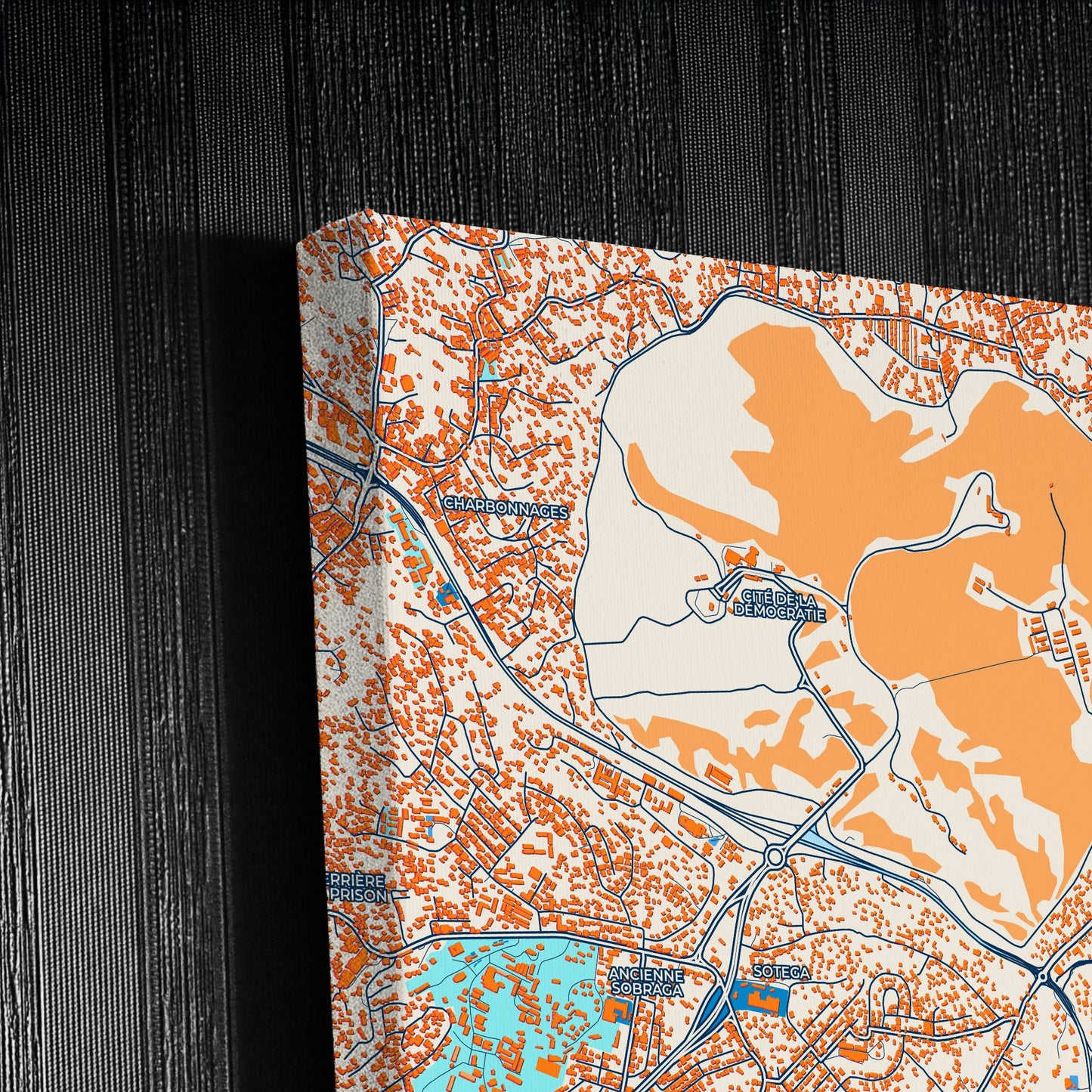 Libreville Gabon Colorful City Map Canvas Print Detail