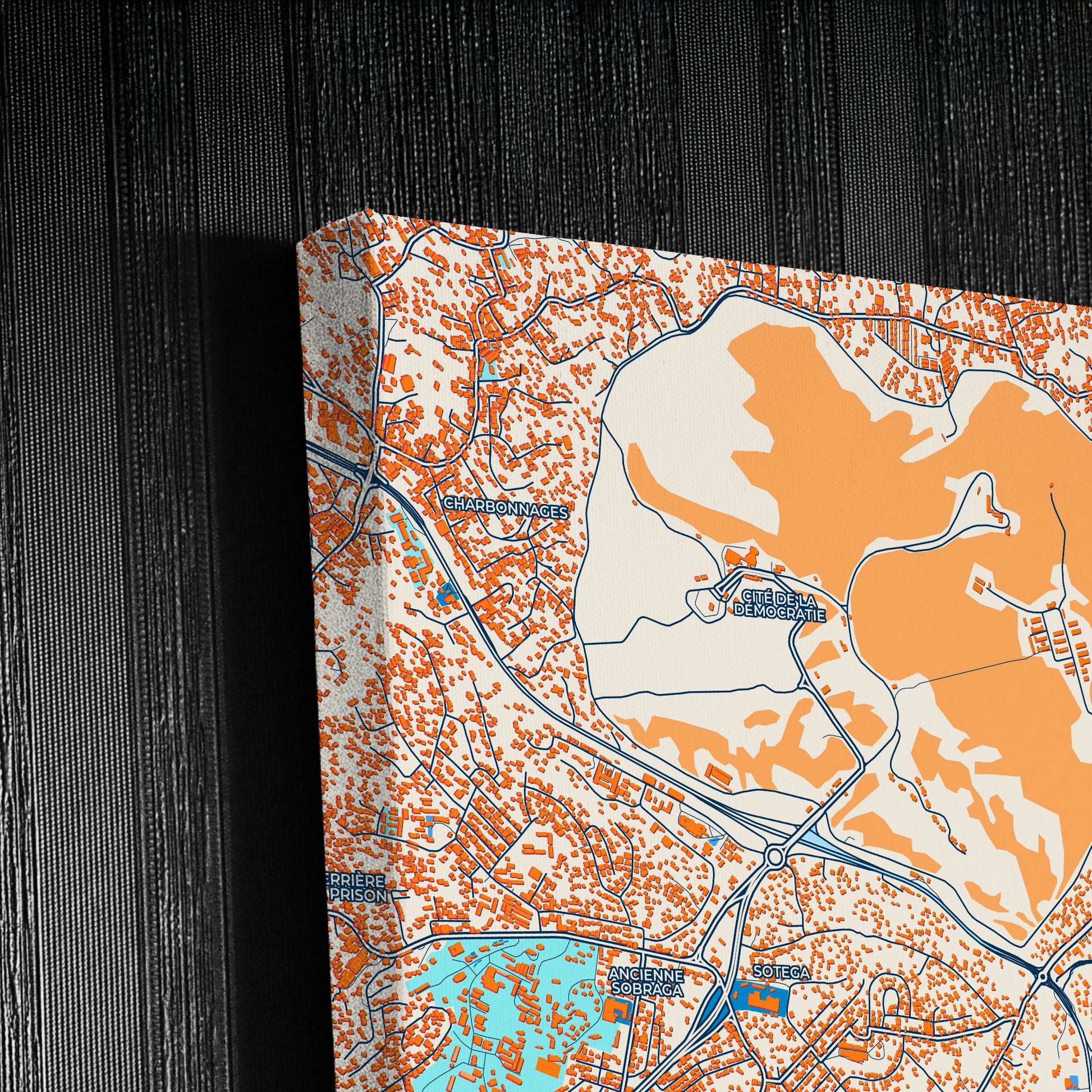 Libreville Gabon Colorful City Map Canvas Print Detail
