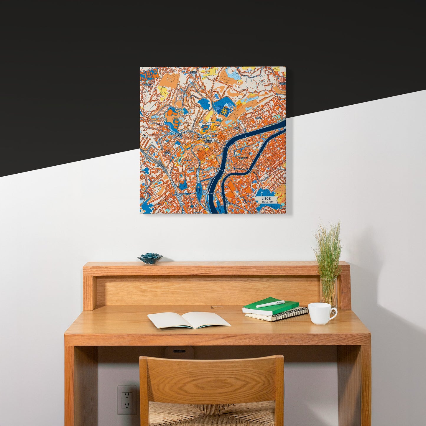 Liège  Belgium Colorful City Map Canvas Print Scene