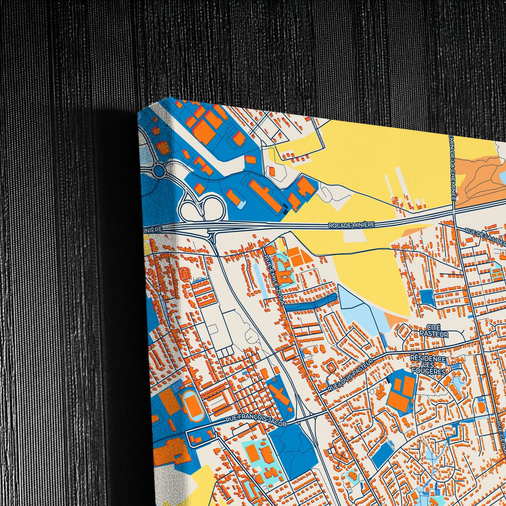 Liévin France Colorful City Map Canvas Print Detail