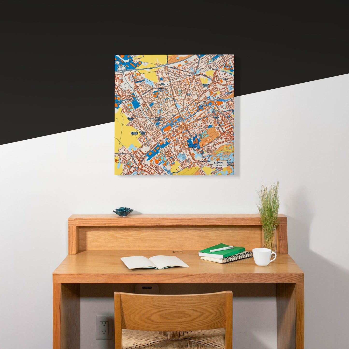Liévin France Colorful City Map Canvas Print Scene