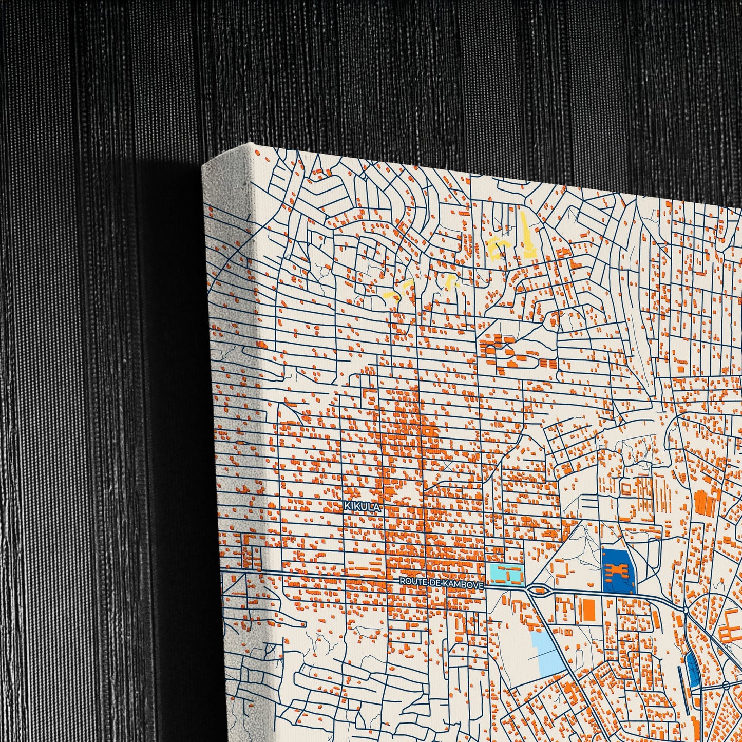 Likasi Dr Congo Colorful City Map Canvas Print Detail