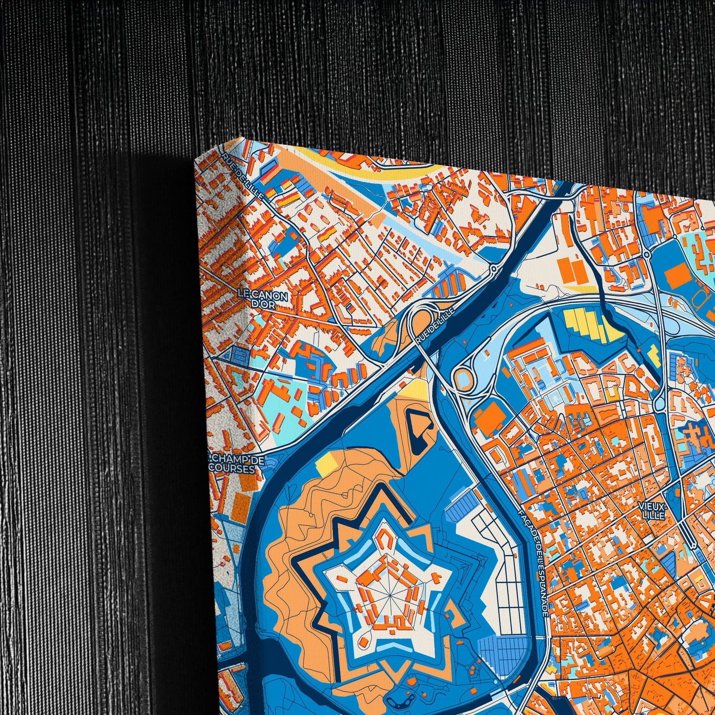 Lille France Colorful City Map Canvas Print Detail